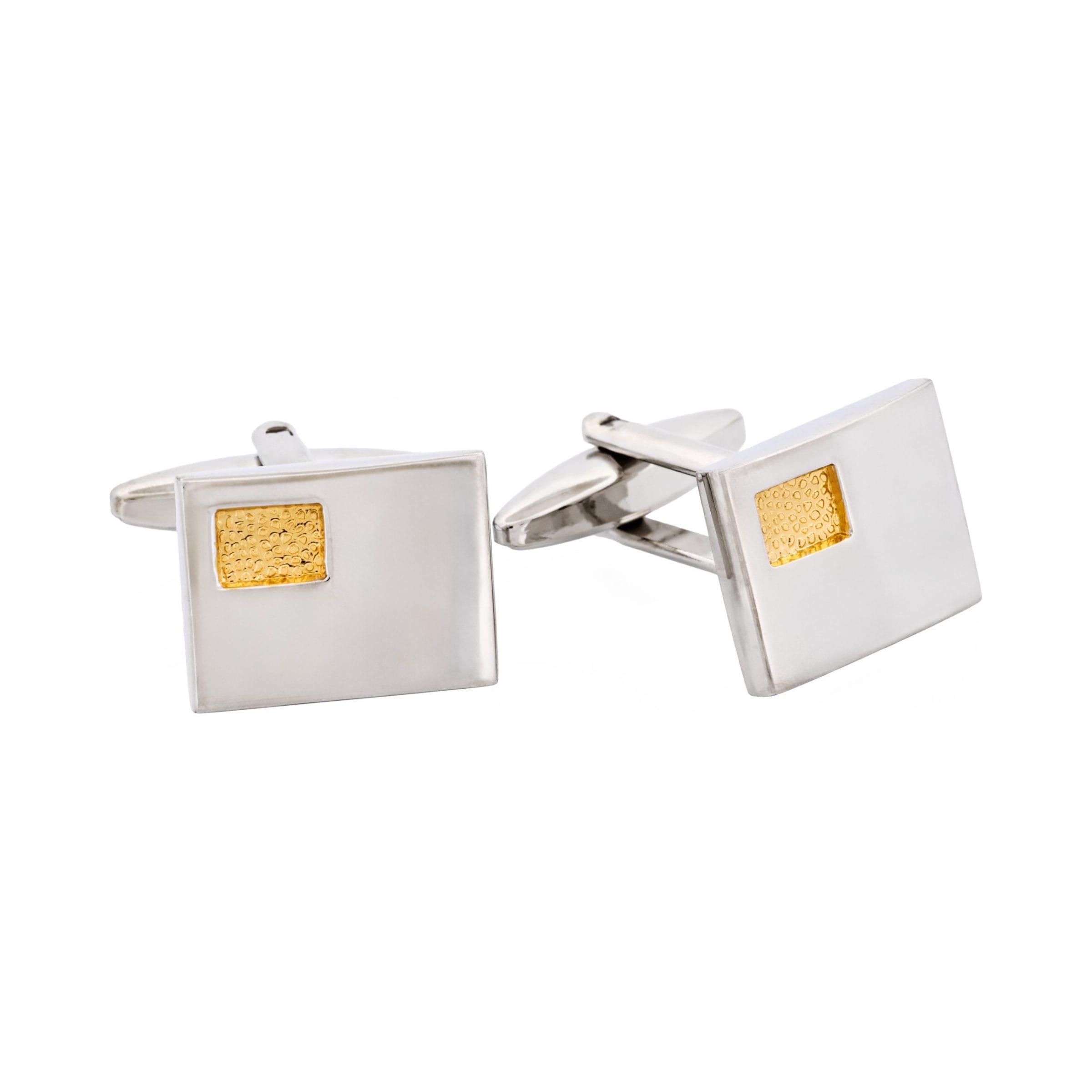 Brushed Rhodium & Gold Plated Cufflinks