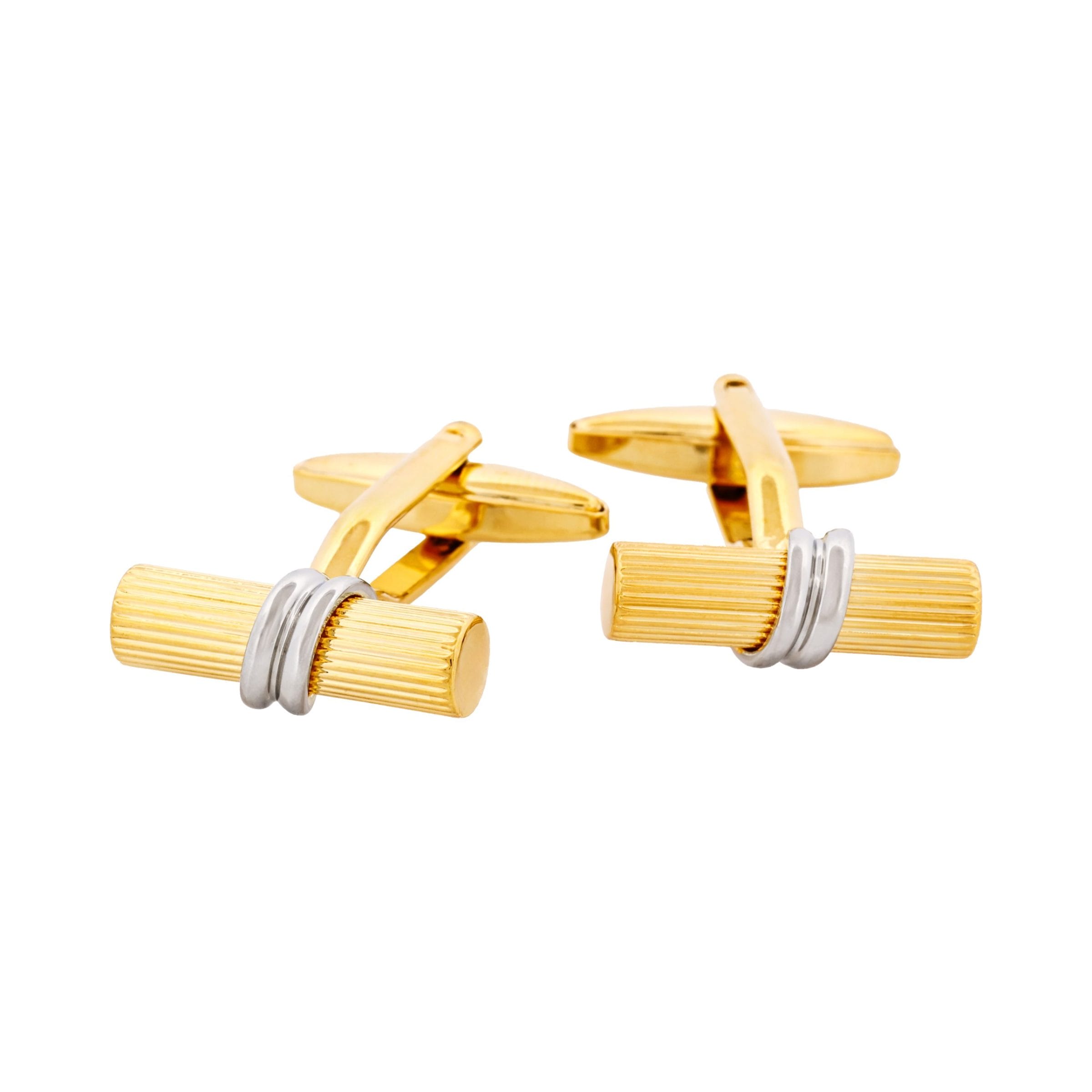Brushed Gold & & Rhodium Plated Scroll Cufflinks