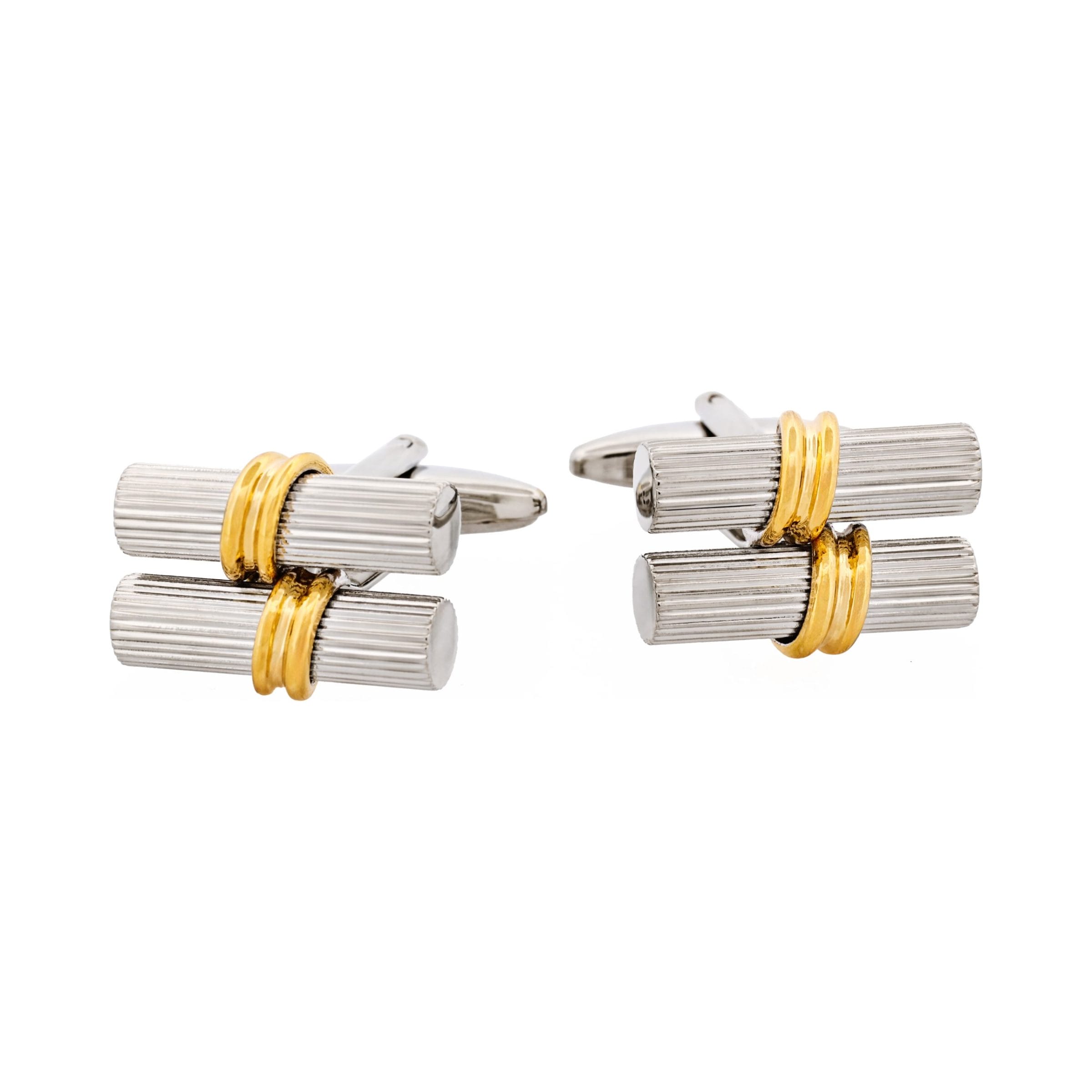 Rhodium & Gold Plated Scroll Cufflinks