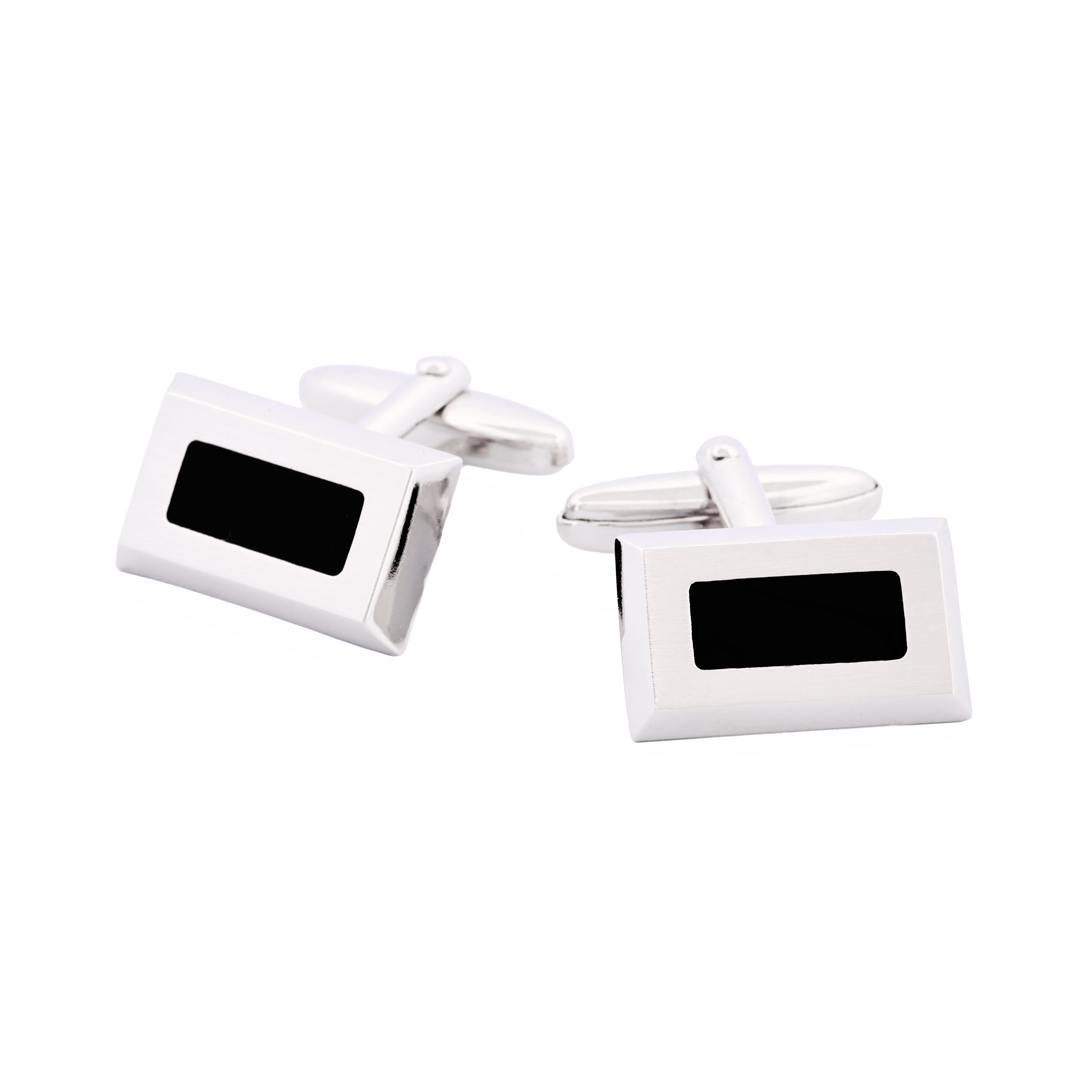 Rhodium Lack Schwarz Cufflinks