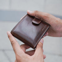 BIFOLD WALLET WITH COIN AND TAB CLOSURE - Harrys for Menswear