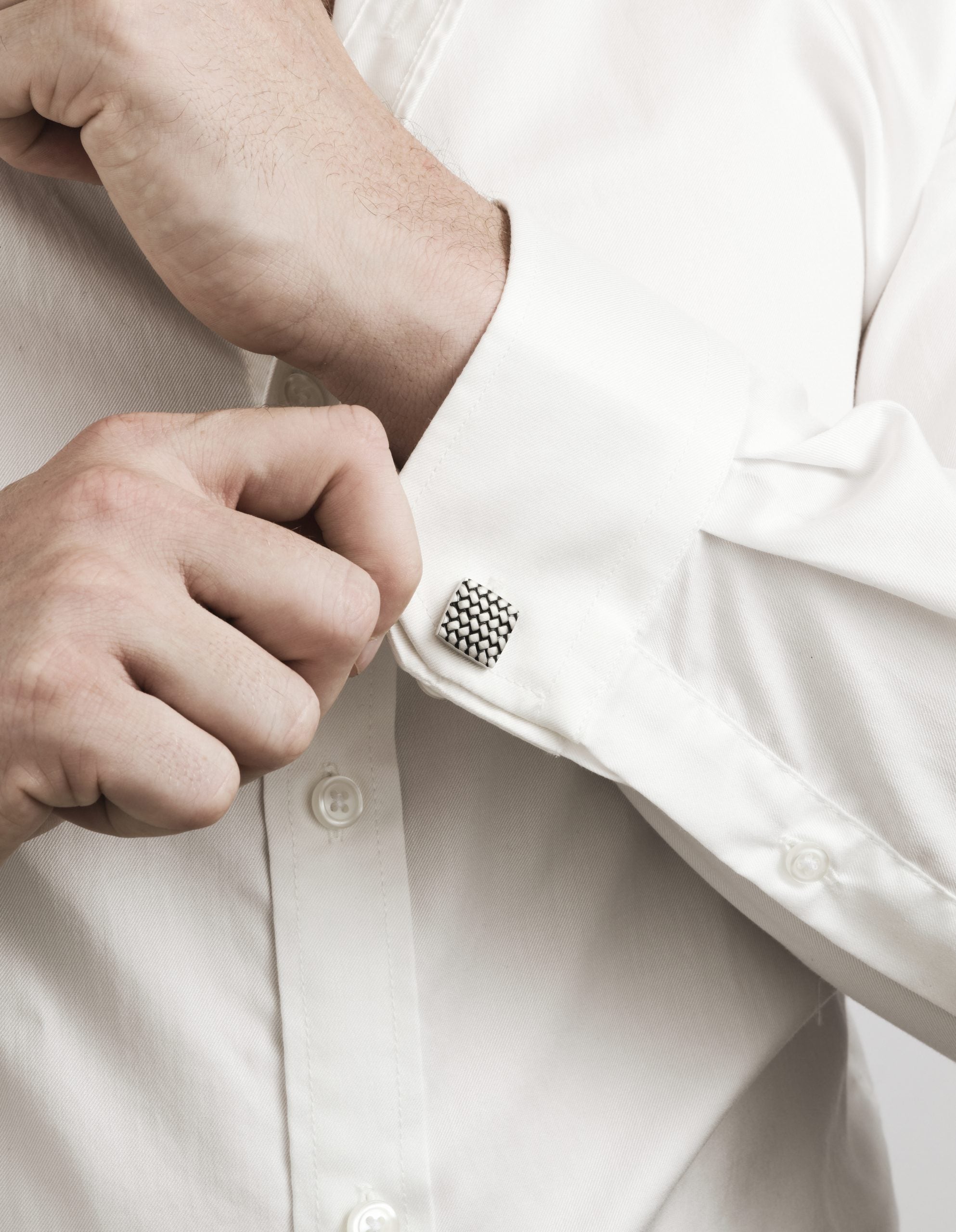 Stainless Steel Sandblasted Tyre Pattern Cufflinks