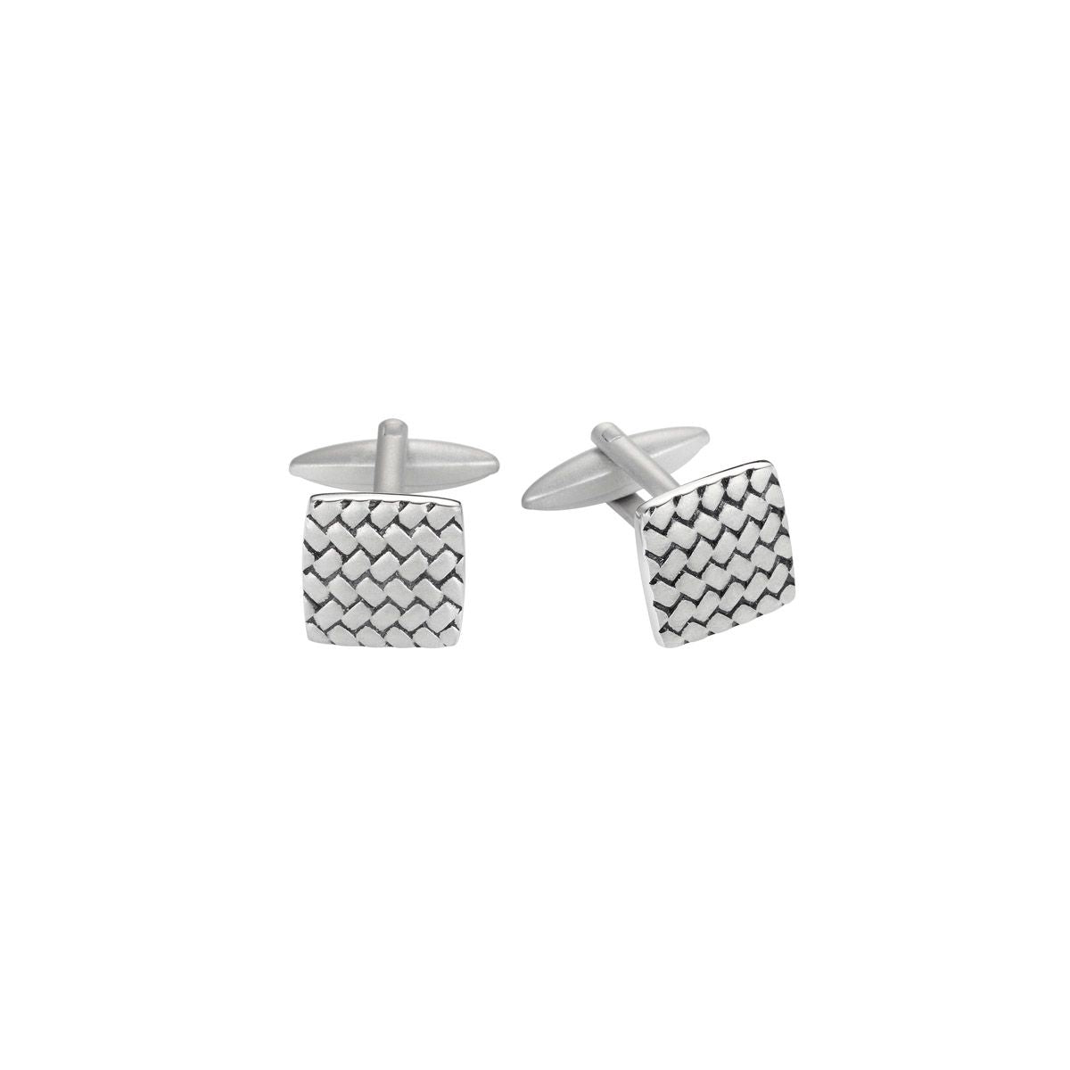 Stainless Steel Sandblasted Tyre Pattern Cufflinks