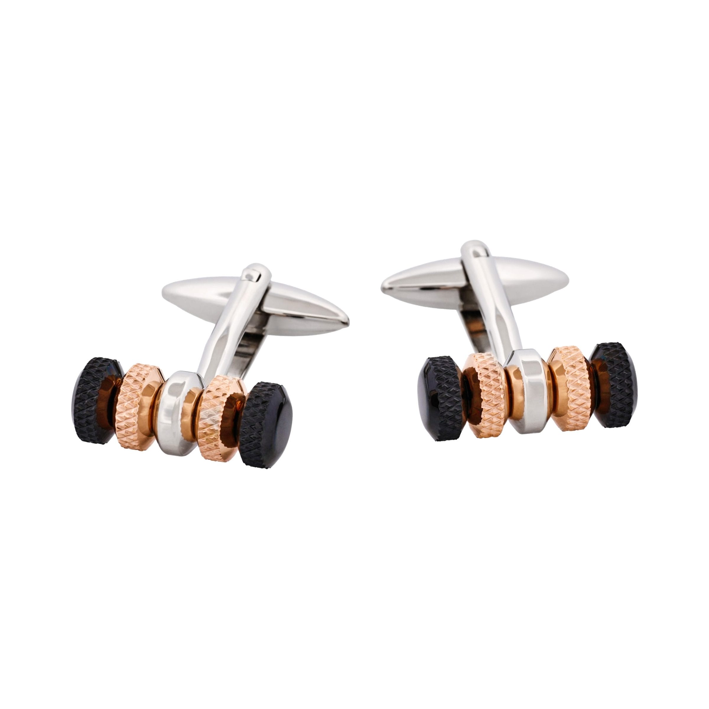 Ion Plated Black Rose Gold Steel Cufflinks