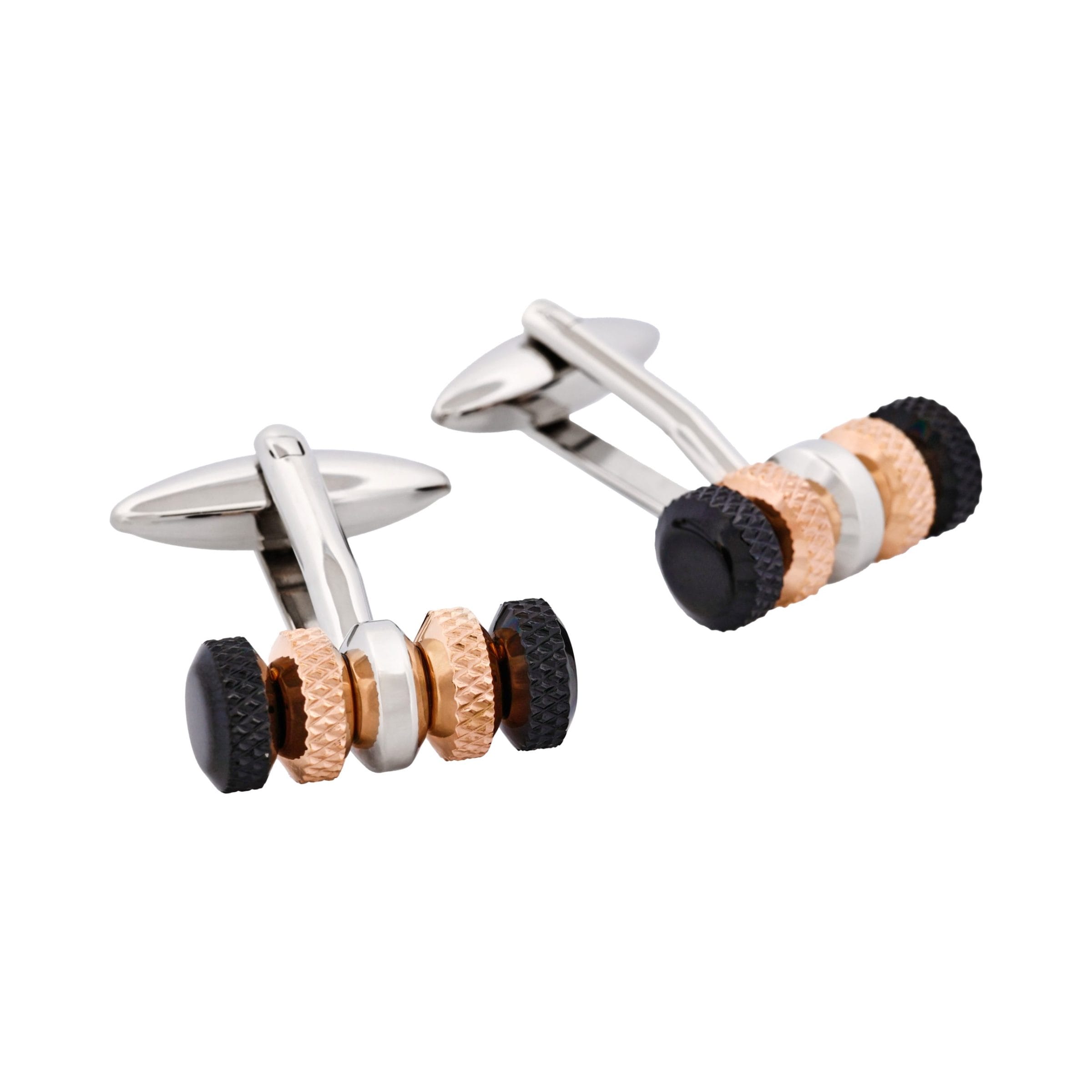 Ion Plated Black Rose Gold Steel Cufflinks