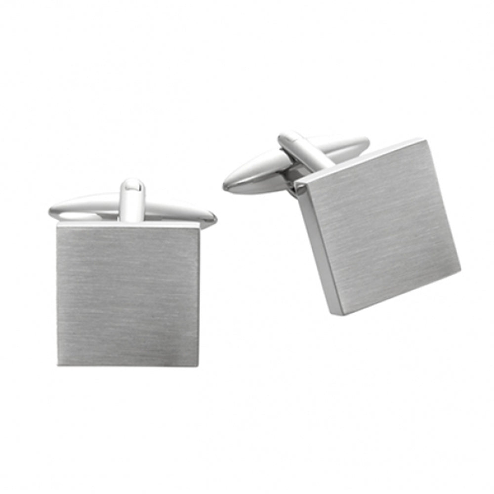 Brushed Stainless Steel Square Cufflinks