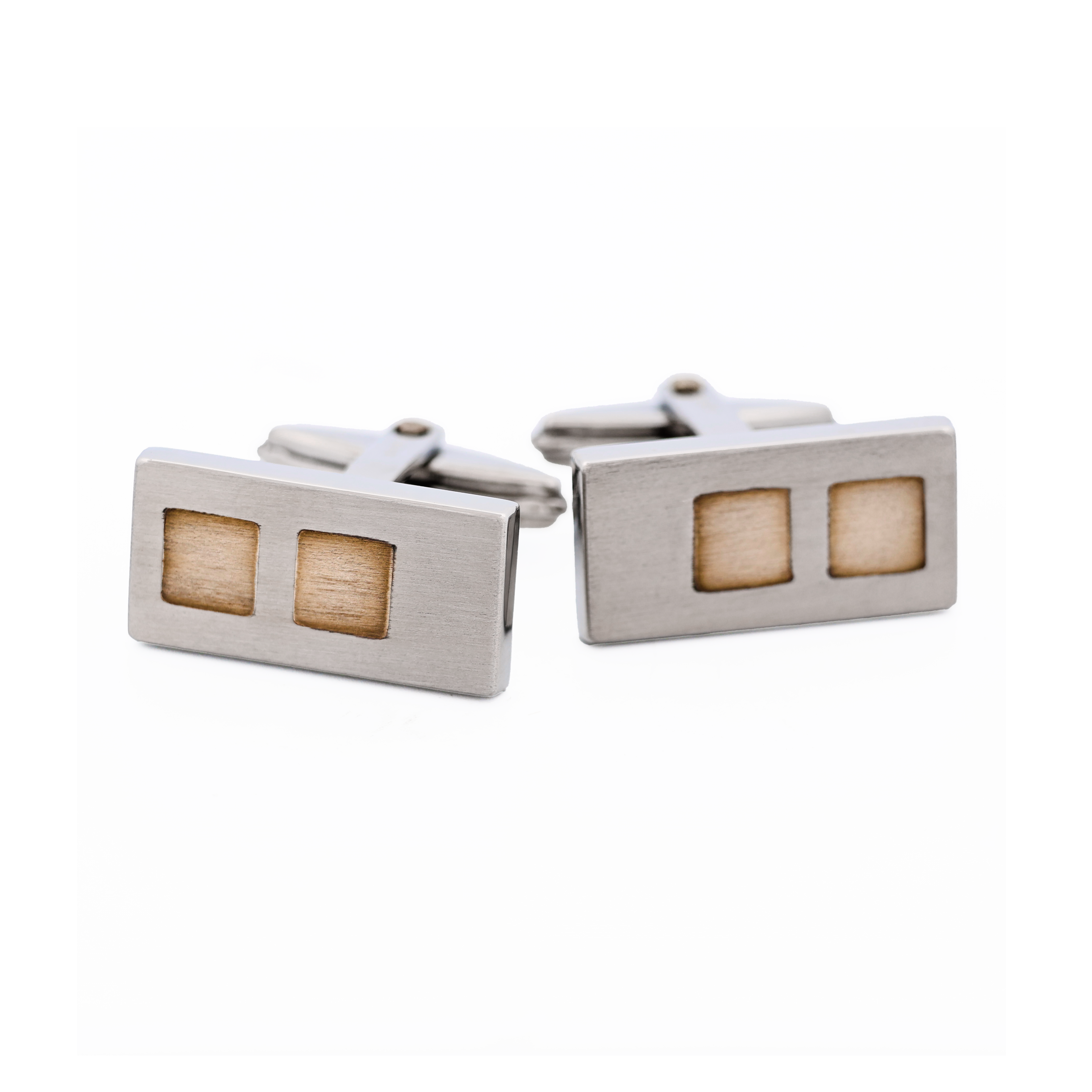 Stainless Steel & Sterling Silver Cufflinks