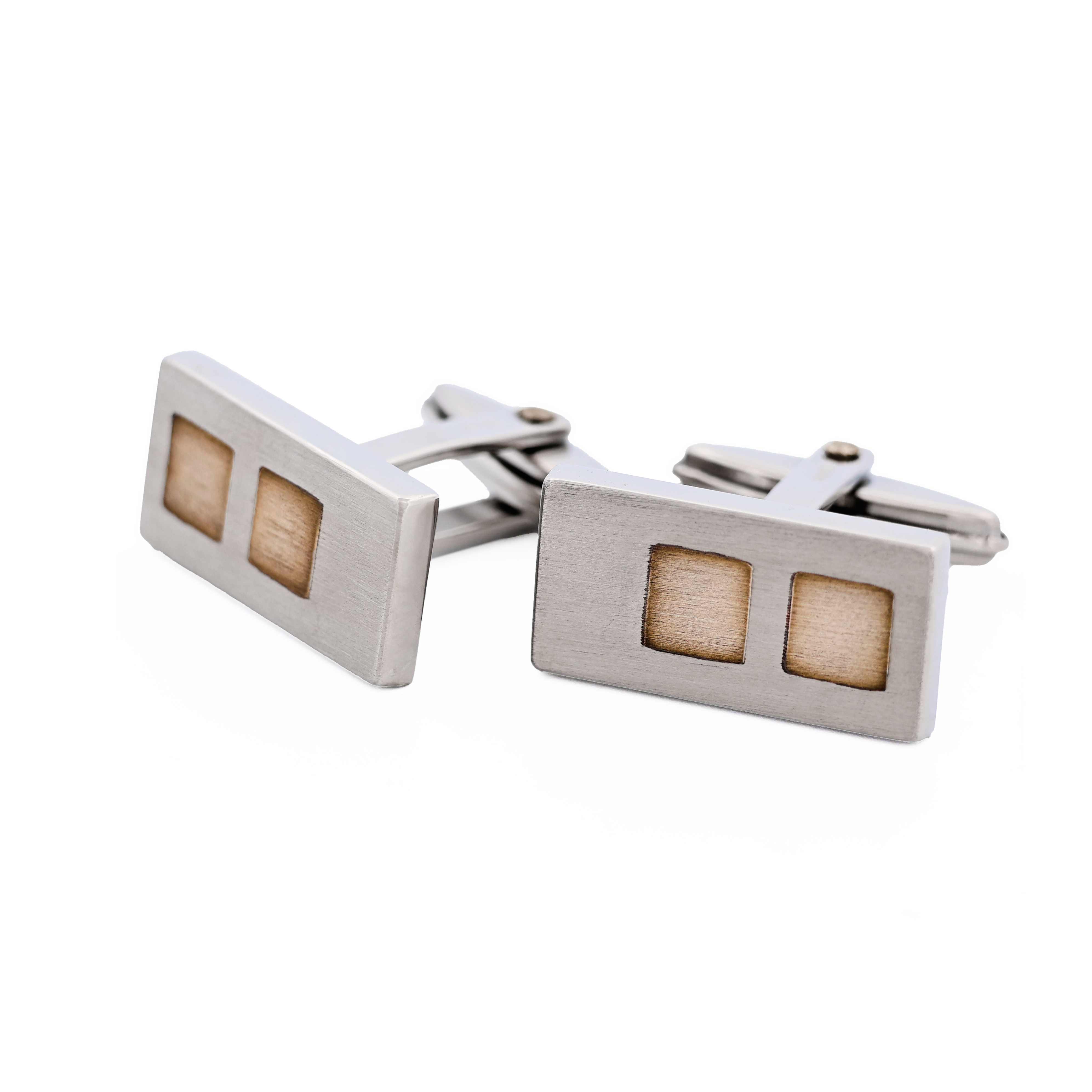 Stainless Steel & Sterling Silver Cufflinks