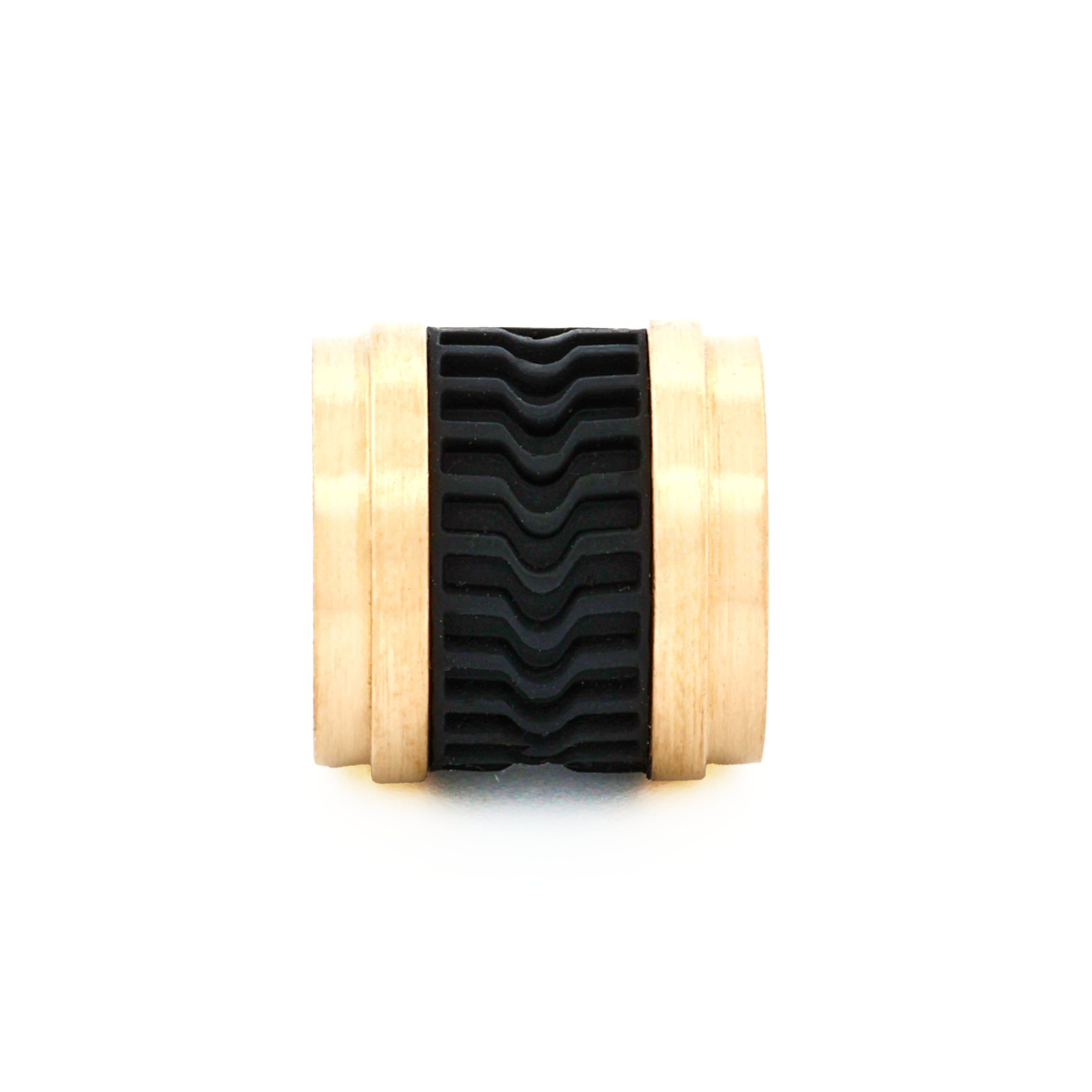 Ion Plated Gold Black Rubber Bead