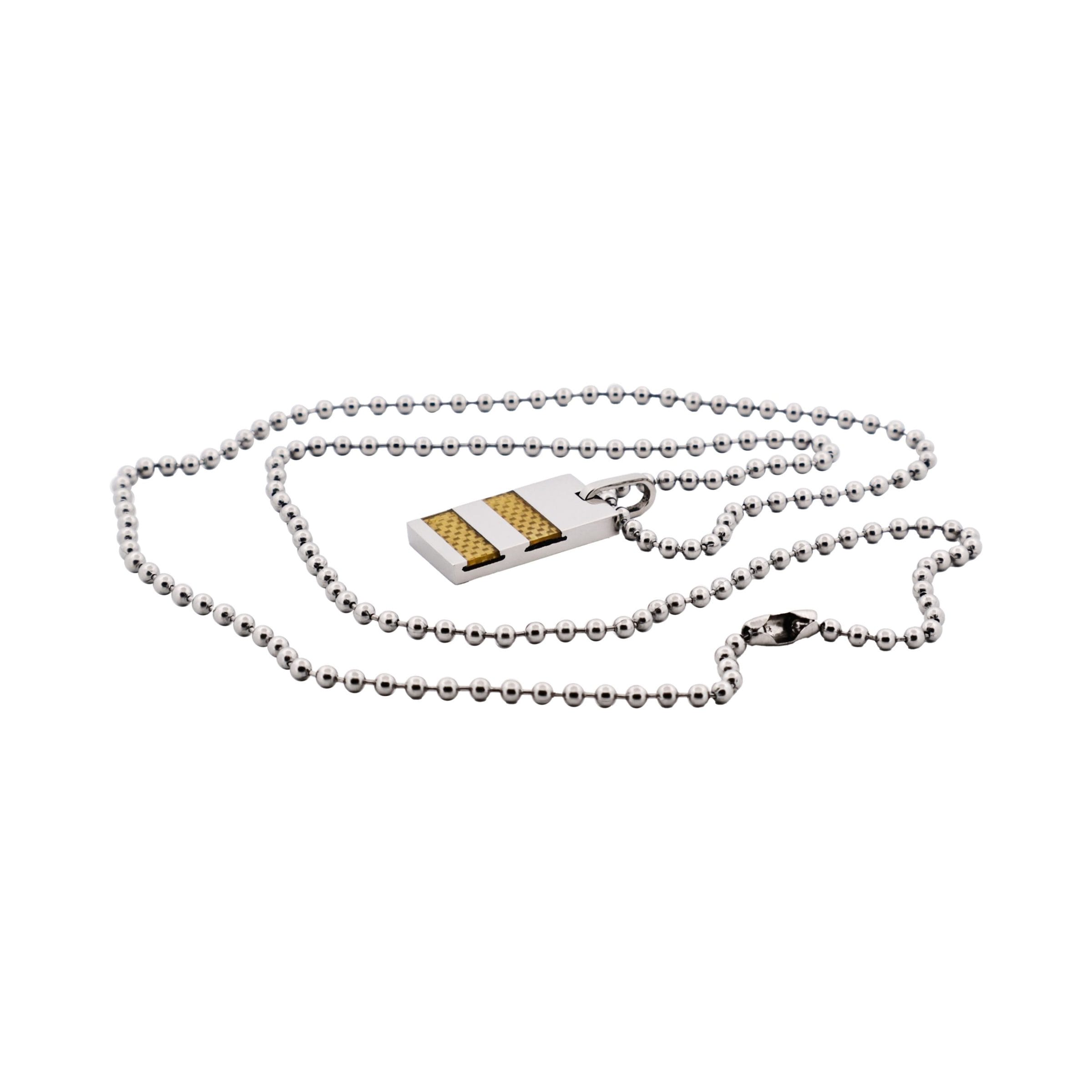 Stainless Steel Fibreglass Tag Pendant & 55cm Ball Chain