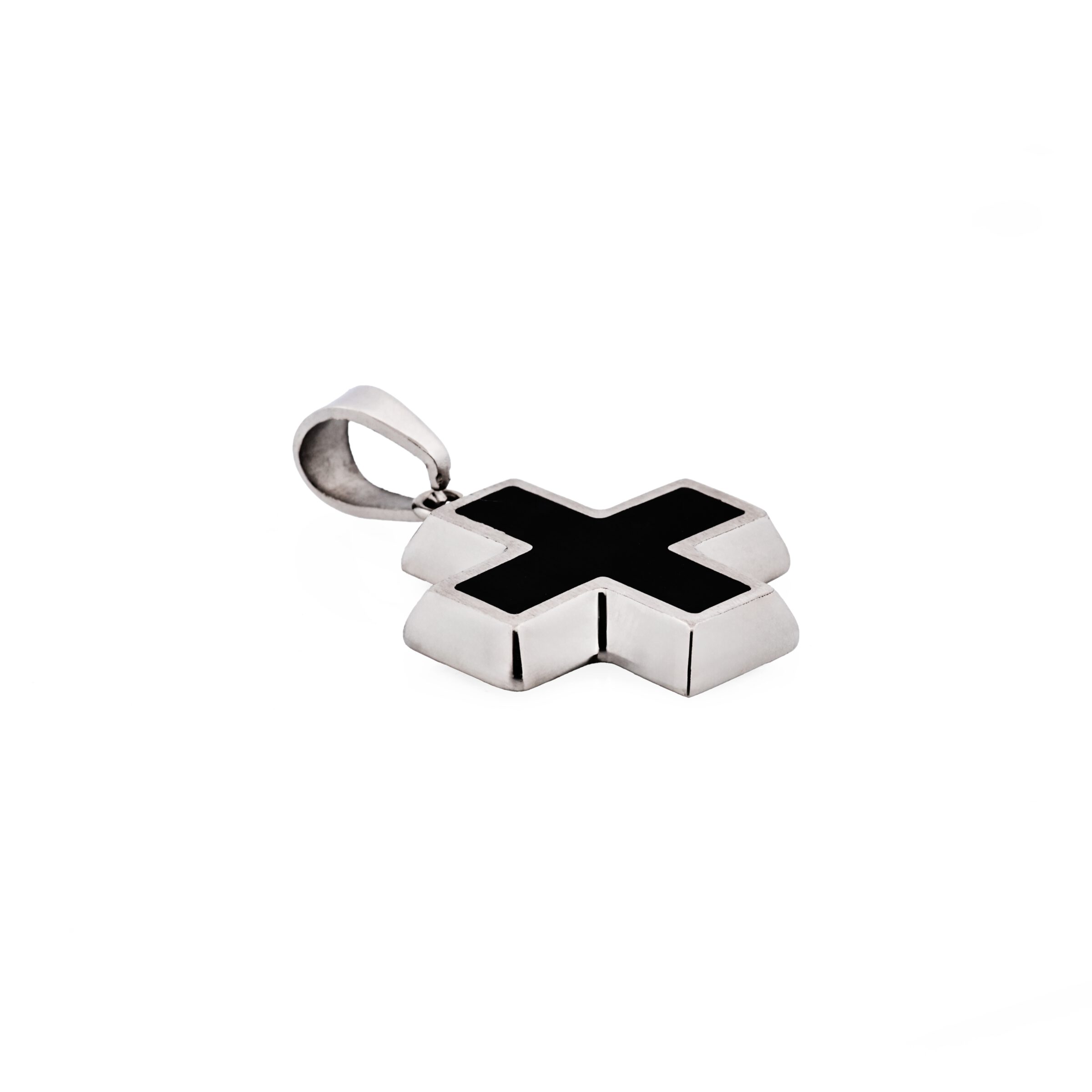 Stainless Steel Black Cross Pendant