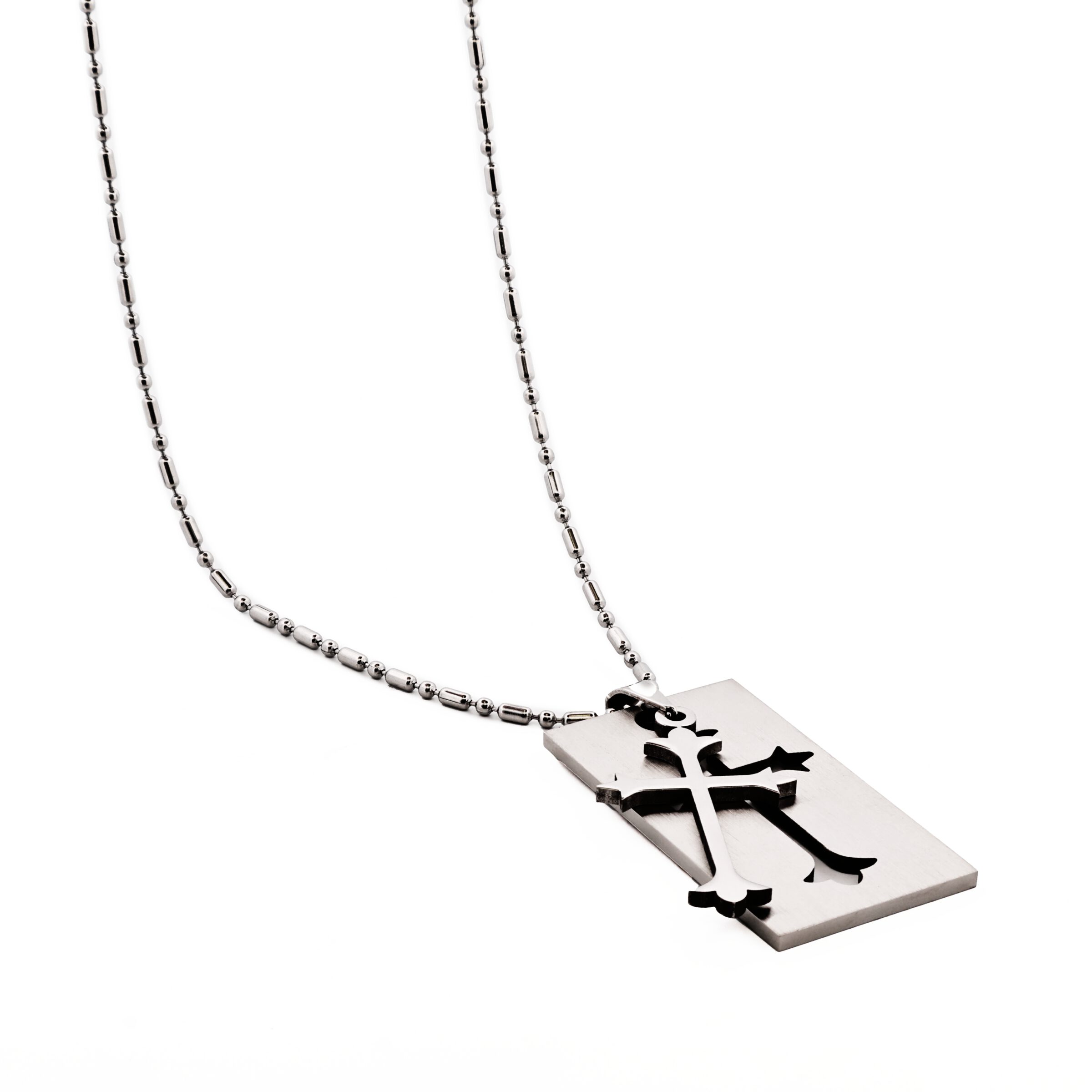 Stainless Steel Cross Dog Tag