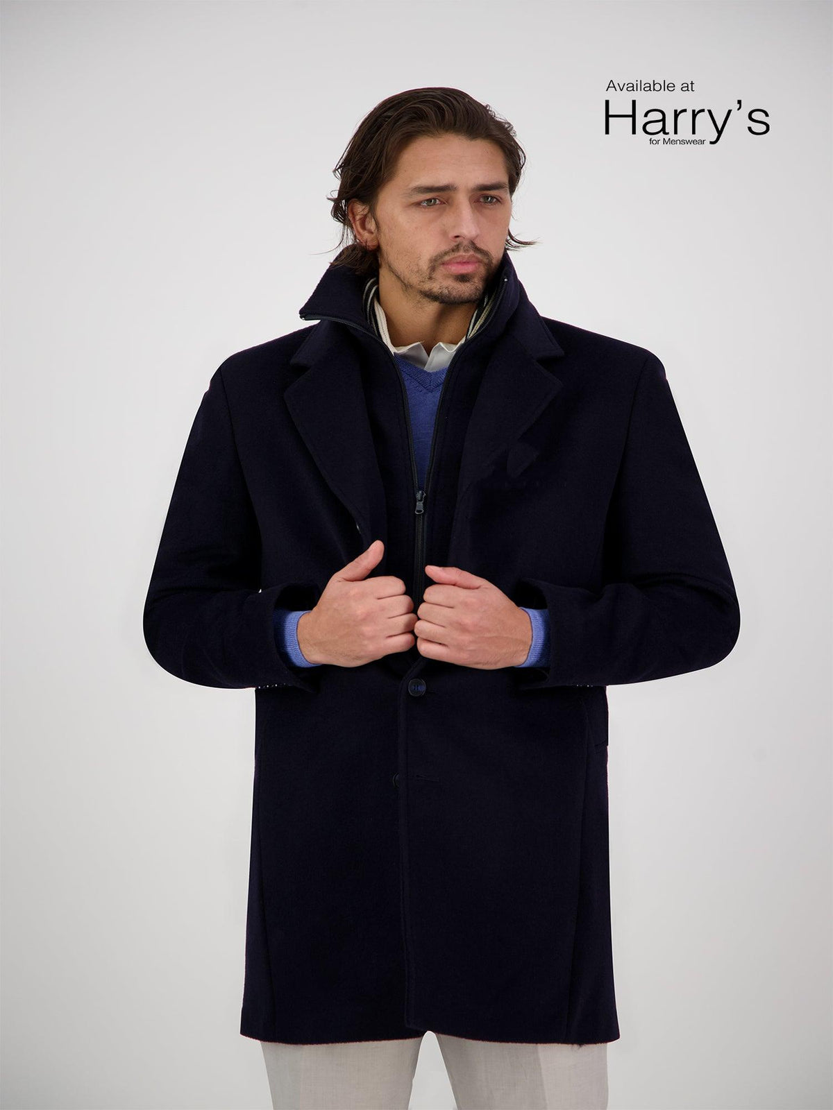 JARED REMOVABLE COLLAR COAT - Harrys for Menswear