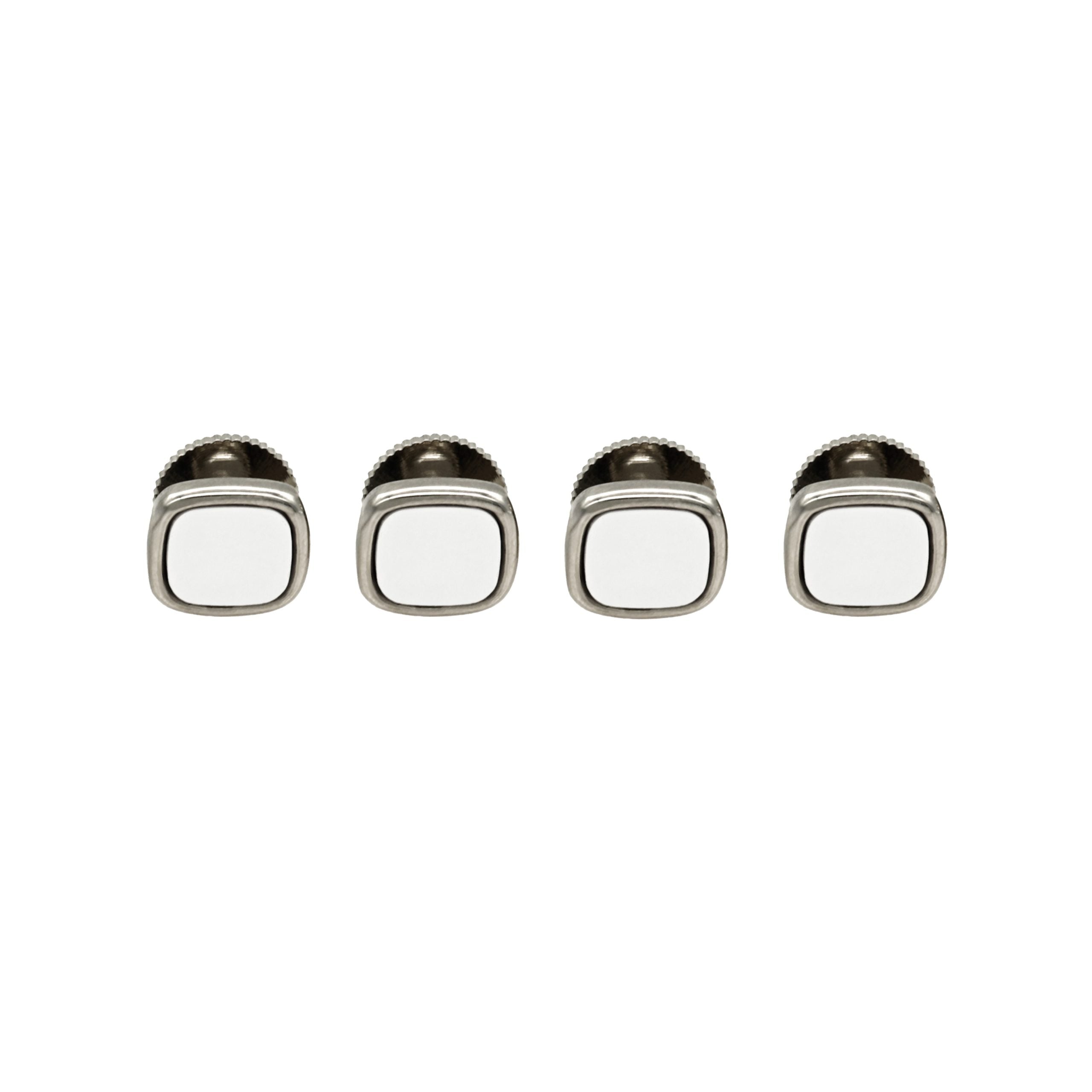 Rhod White Cushion Shirt Stud (set of 4)