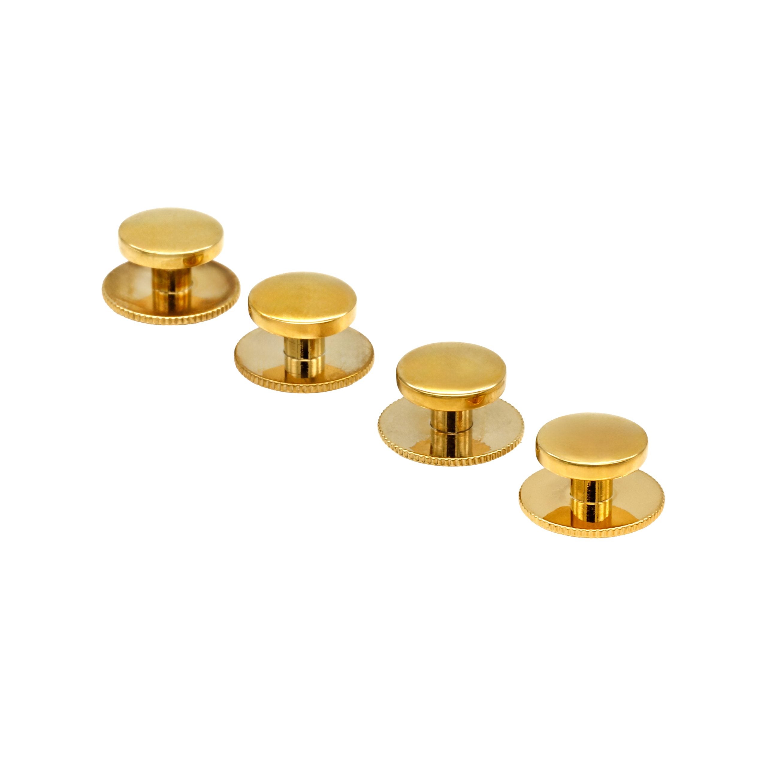 Gold Military Screw Shirt Stud (set of 4)