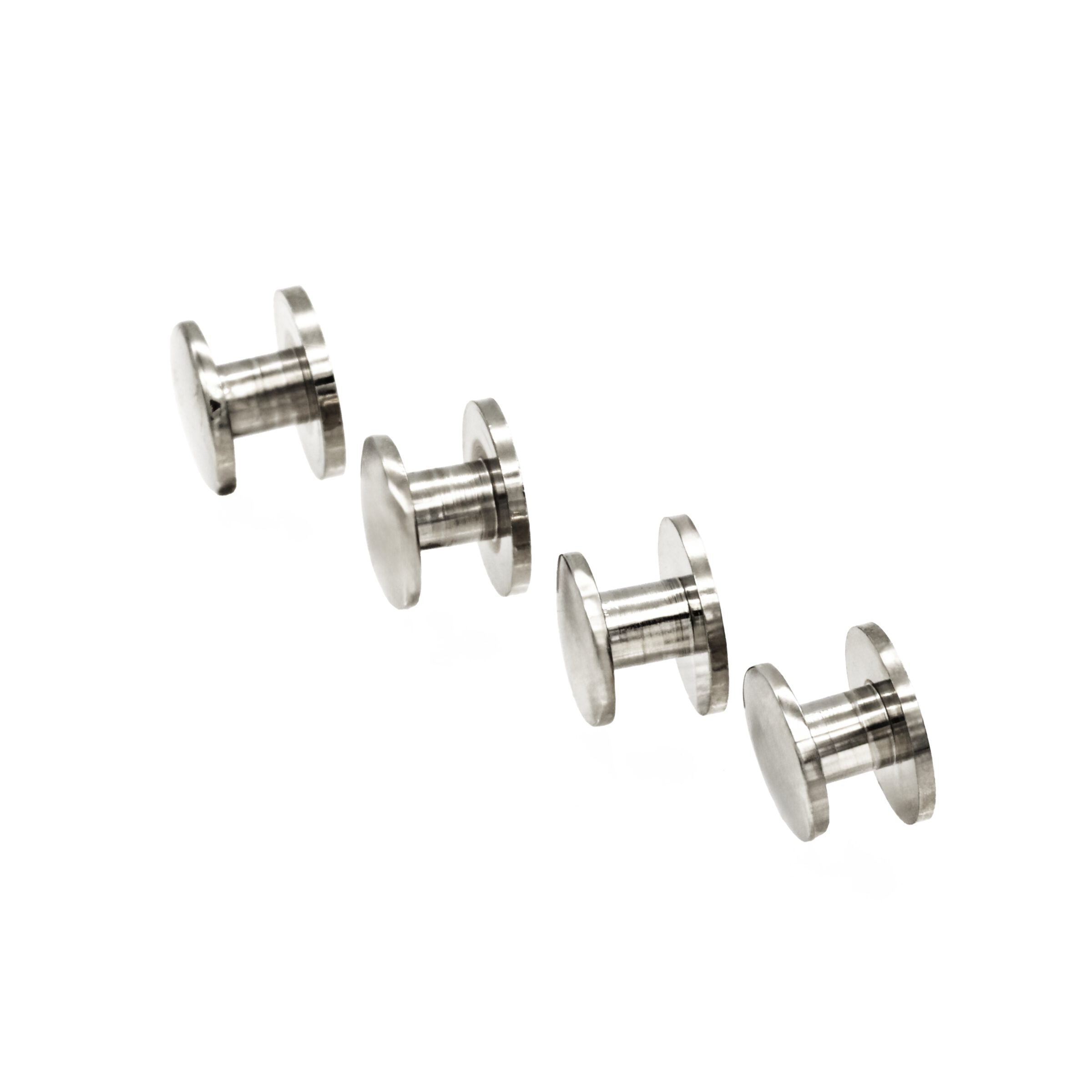 Rhodium Military Shirt Stud (set of 4)