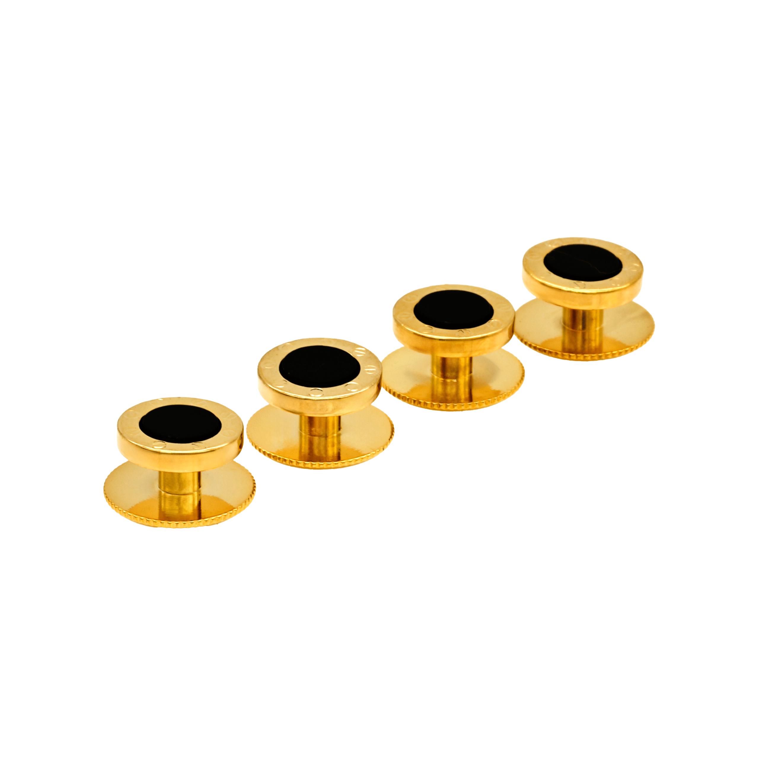 Gold Onyx Rnd Screw Shirt Stud