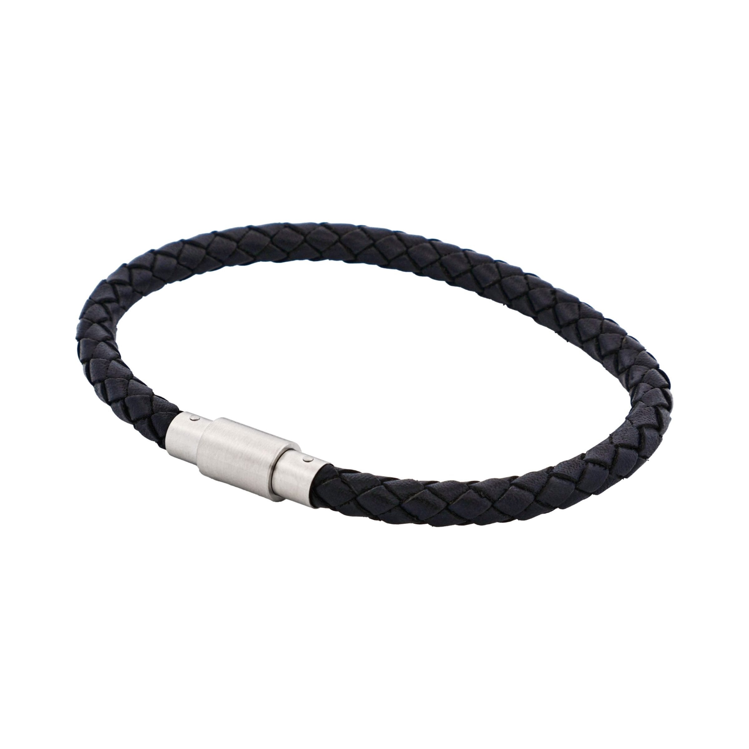 Black Leather /Stainless Steel Bracelet