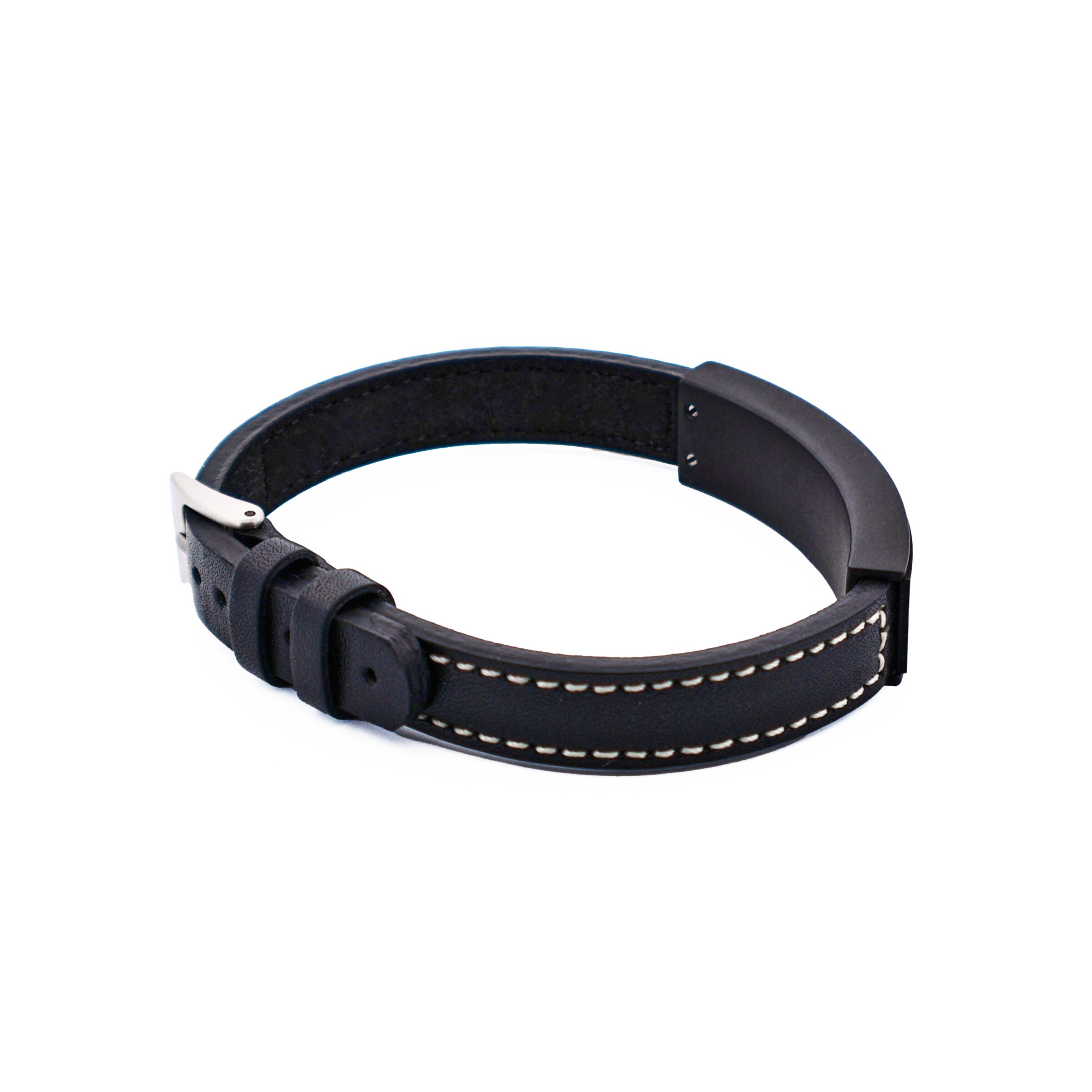 Stainless Steel Colour Gradiant & Leather Bracelet