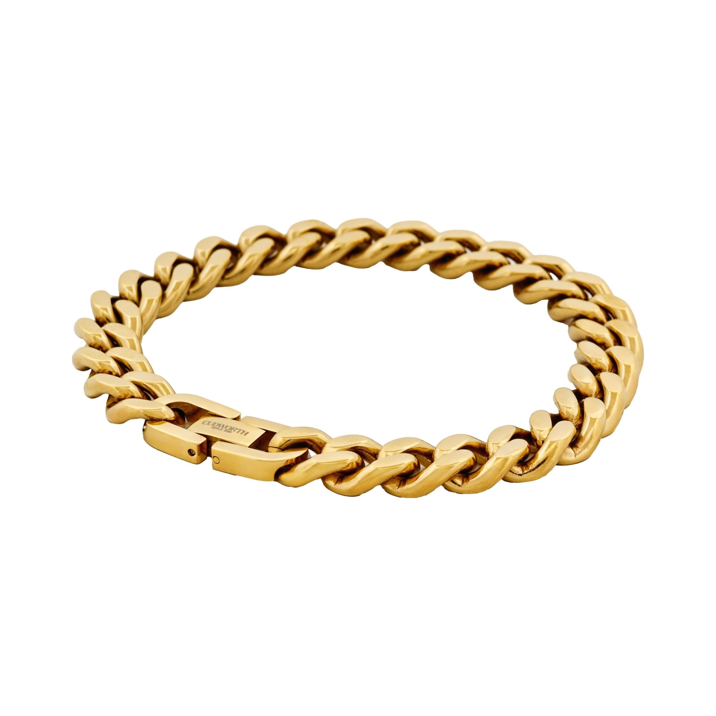 Classic Cuban Link Bracelet Ion Plated Gold (215 x 10mm)