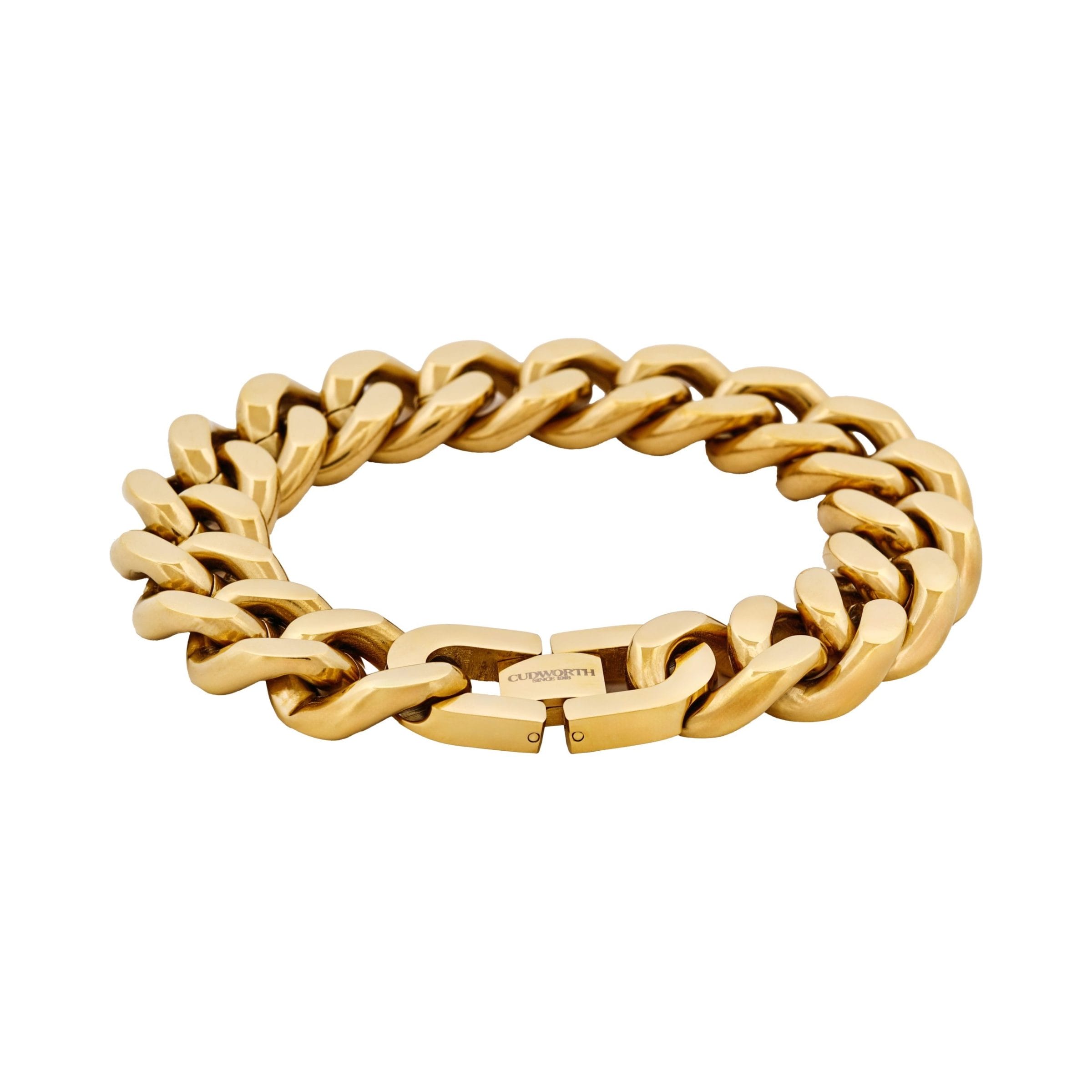 Classic Cuban Link Bracelet Ion Plated Gold (215 x 16mm)