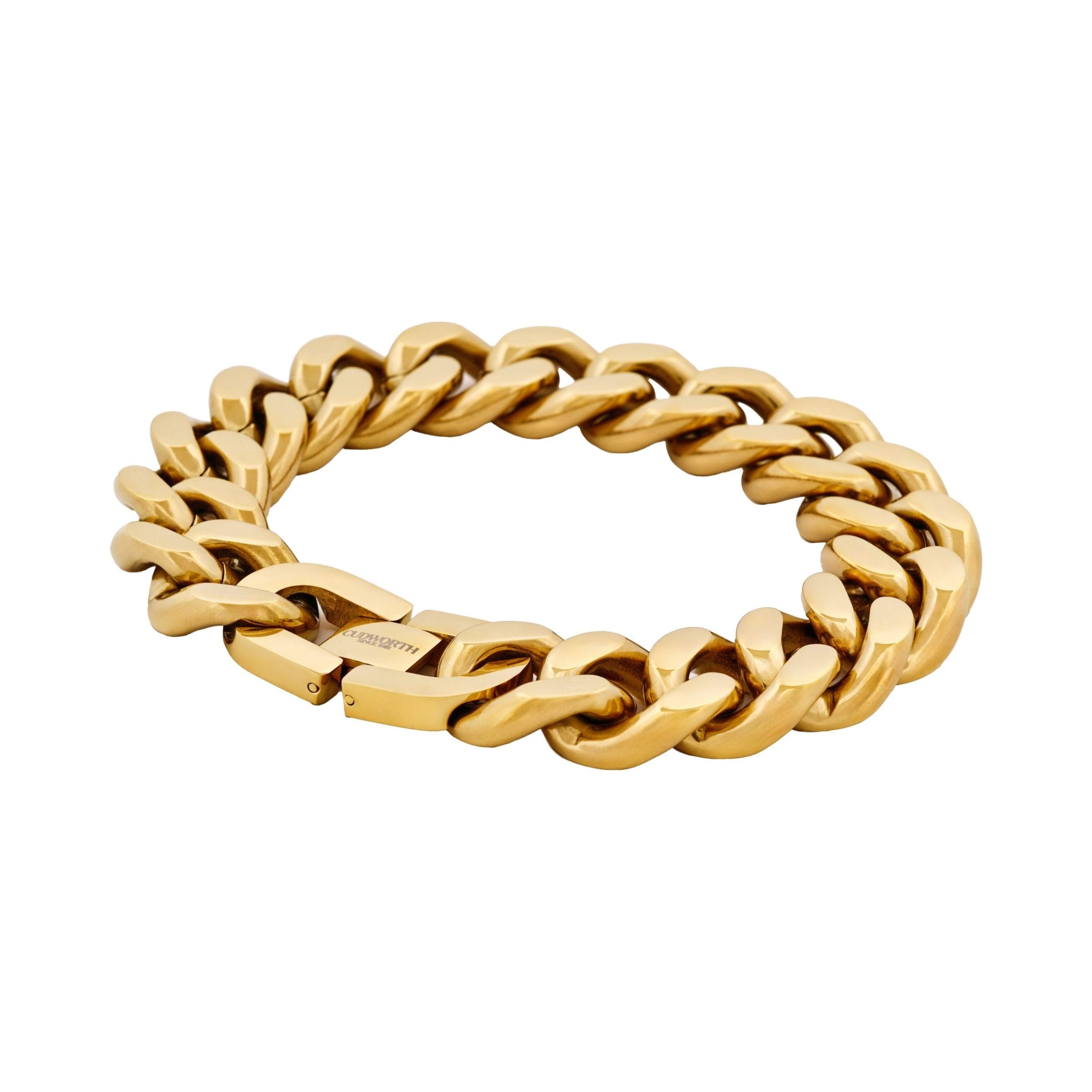 Classic Cuban Link Bracelet Ion Plated Gold (215 x 16mm)