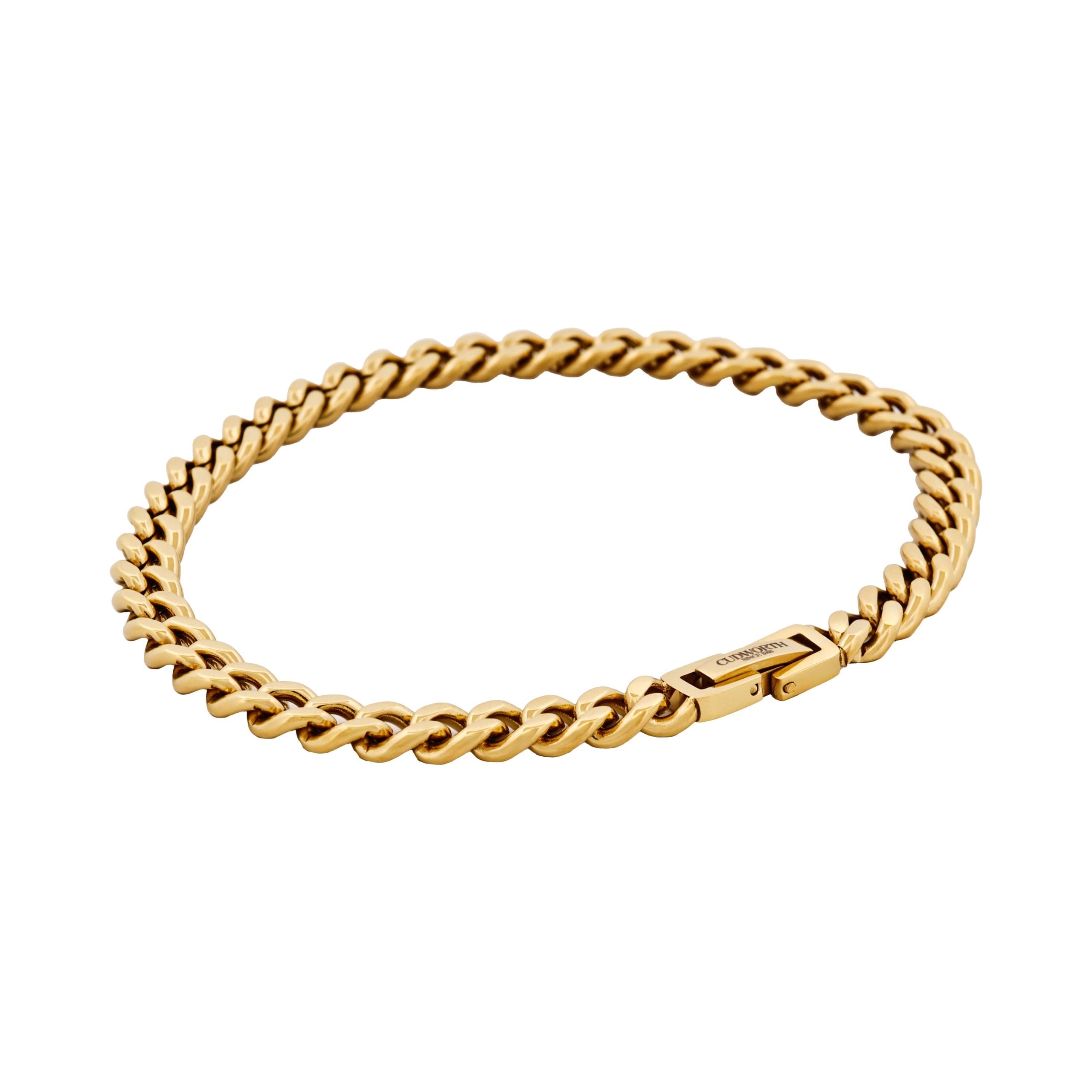Classic Cuban Link Bracelet Ion Plated Gold (215 x 6mm)