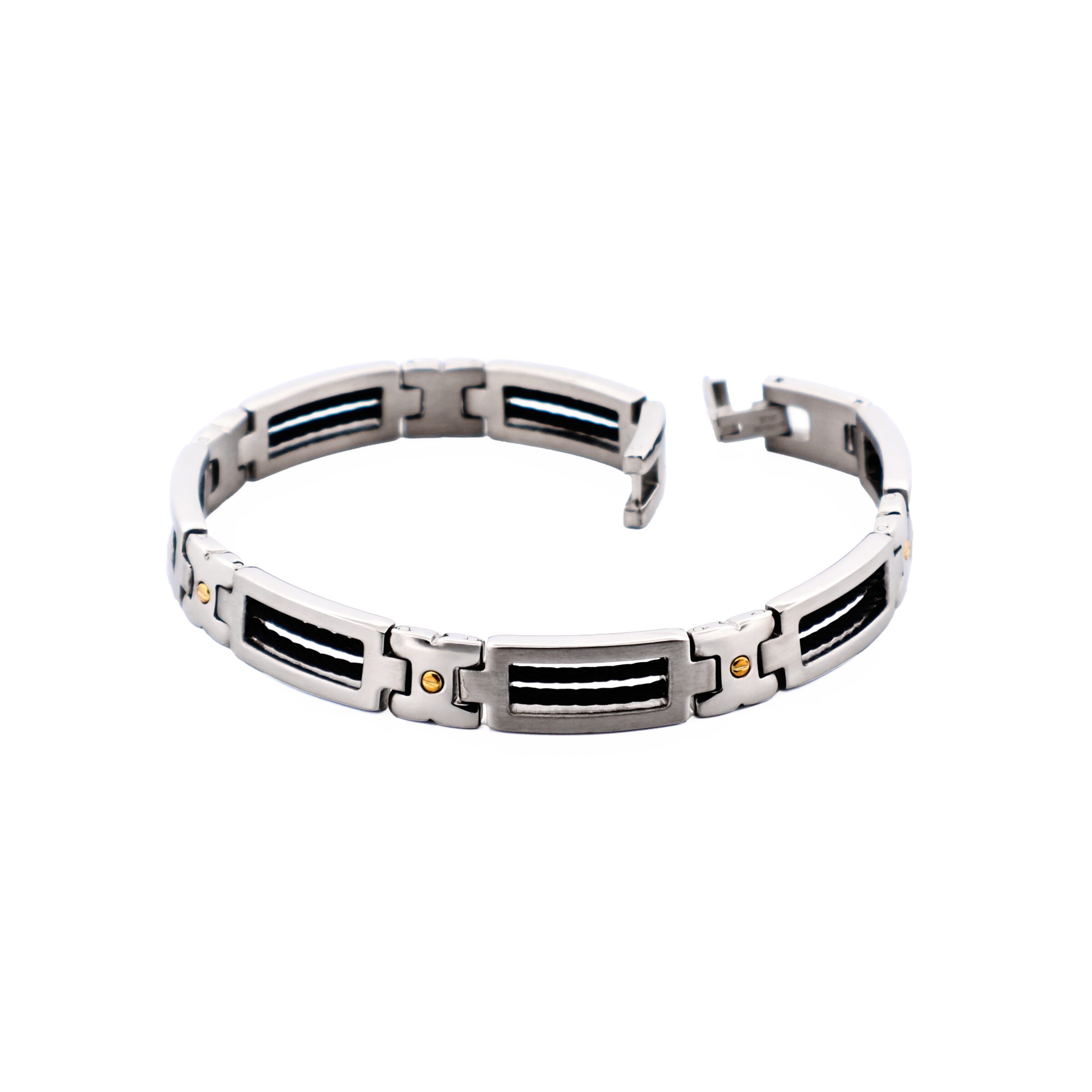 Steel Cable Wire Gold Bracelet