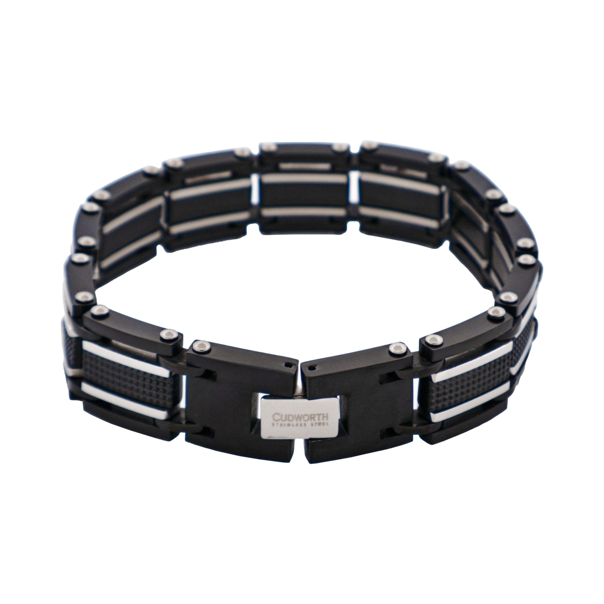 Stainless Steel & Ion Plated Black Link Bracelet