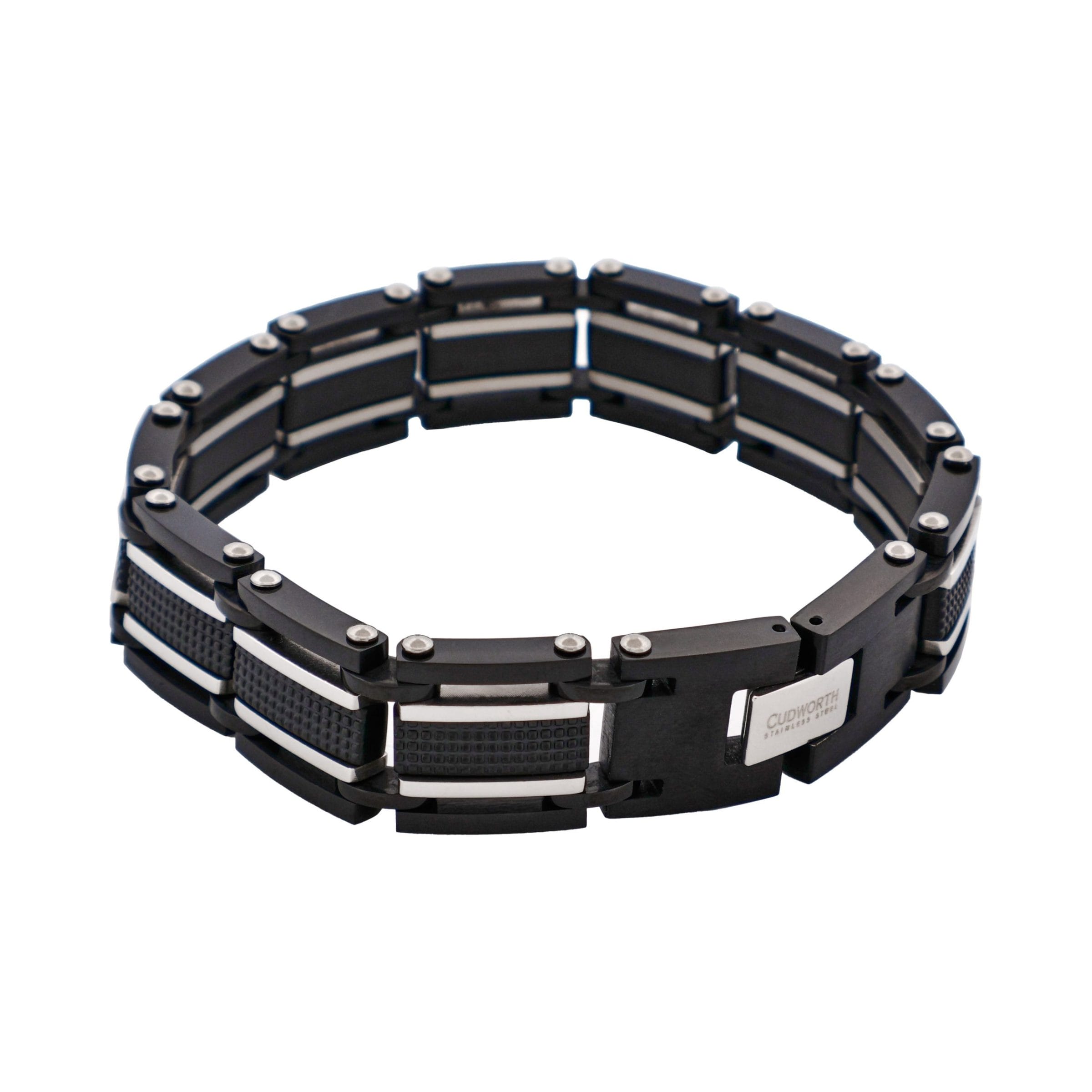 Stainless Steel & Ion Plated Black Link Bracelet