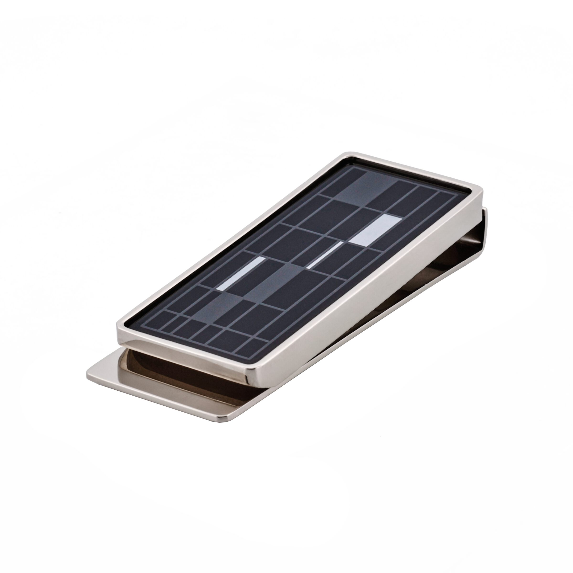 Black & White Enamel Patterned Money Clip