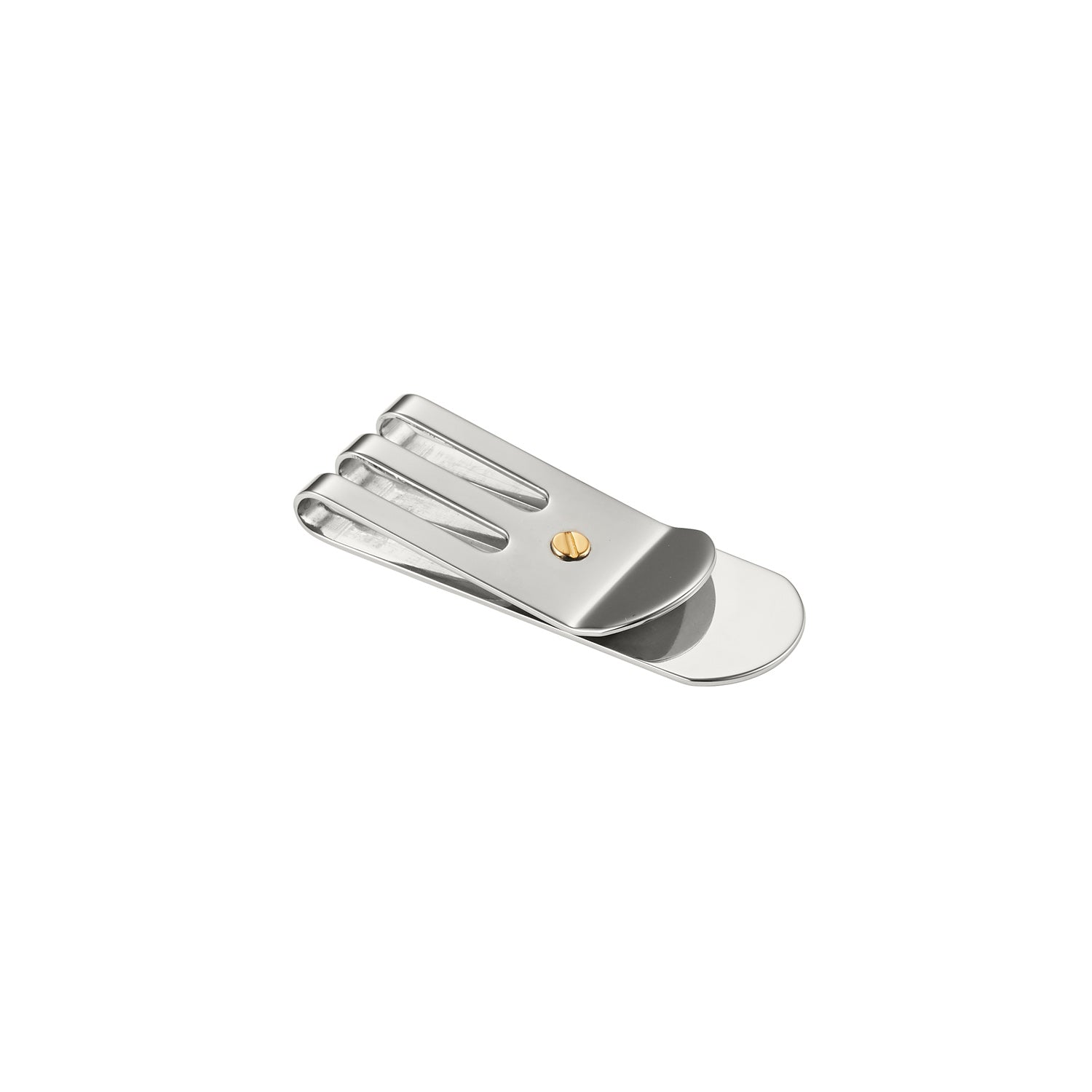 Polished Stainless Steel & Gold Screw Money Clip