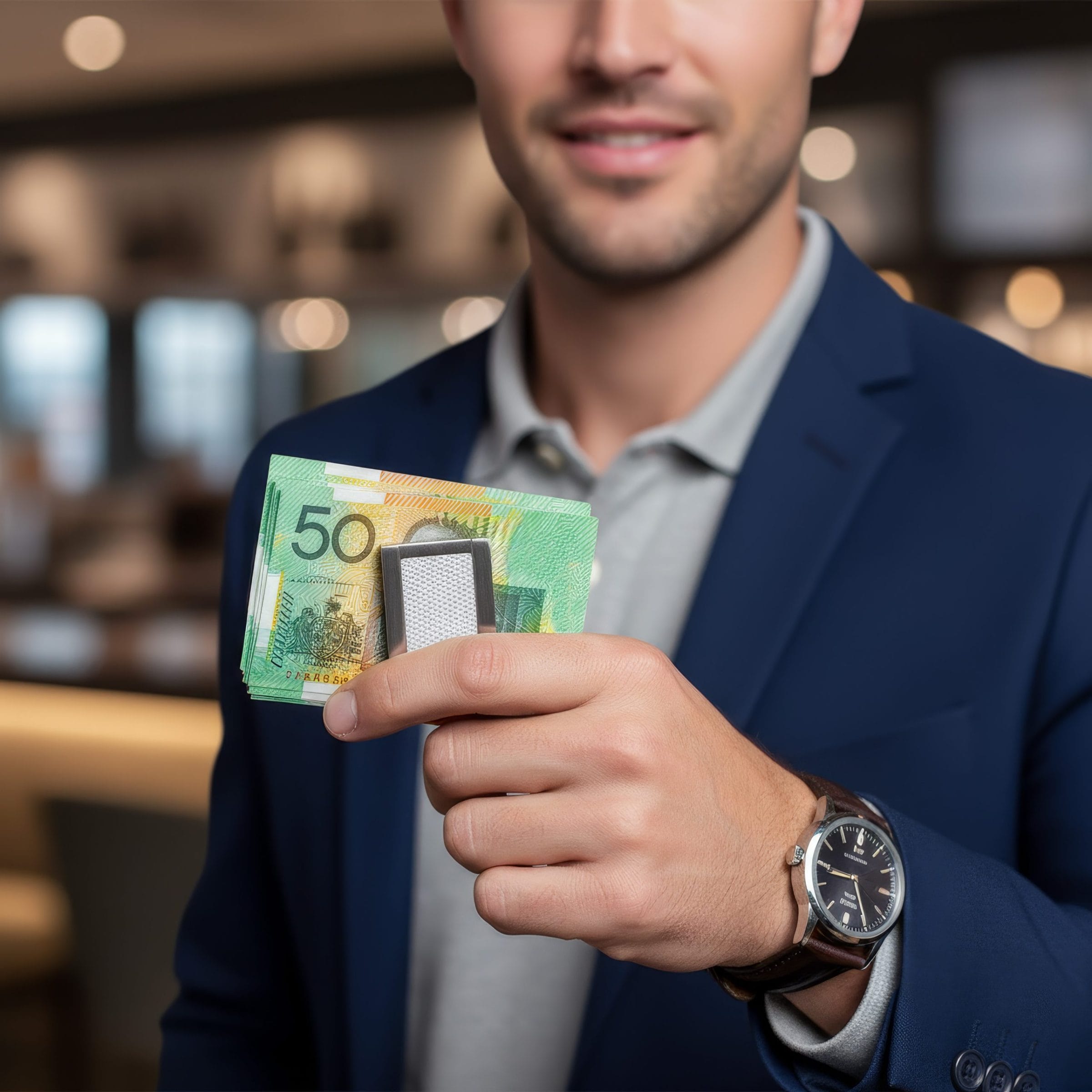 Stainless Steel & Fibreglass Inlay Money Clip