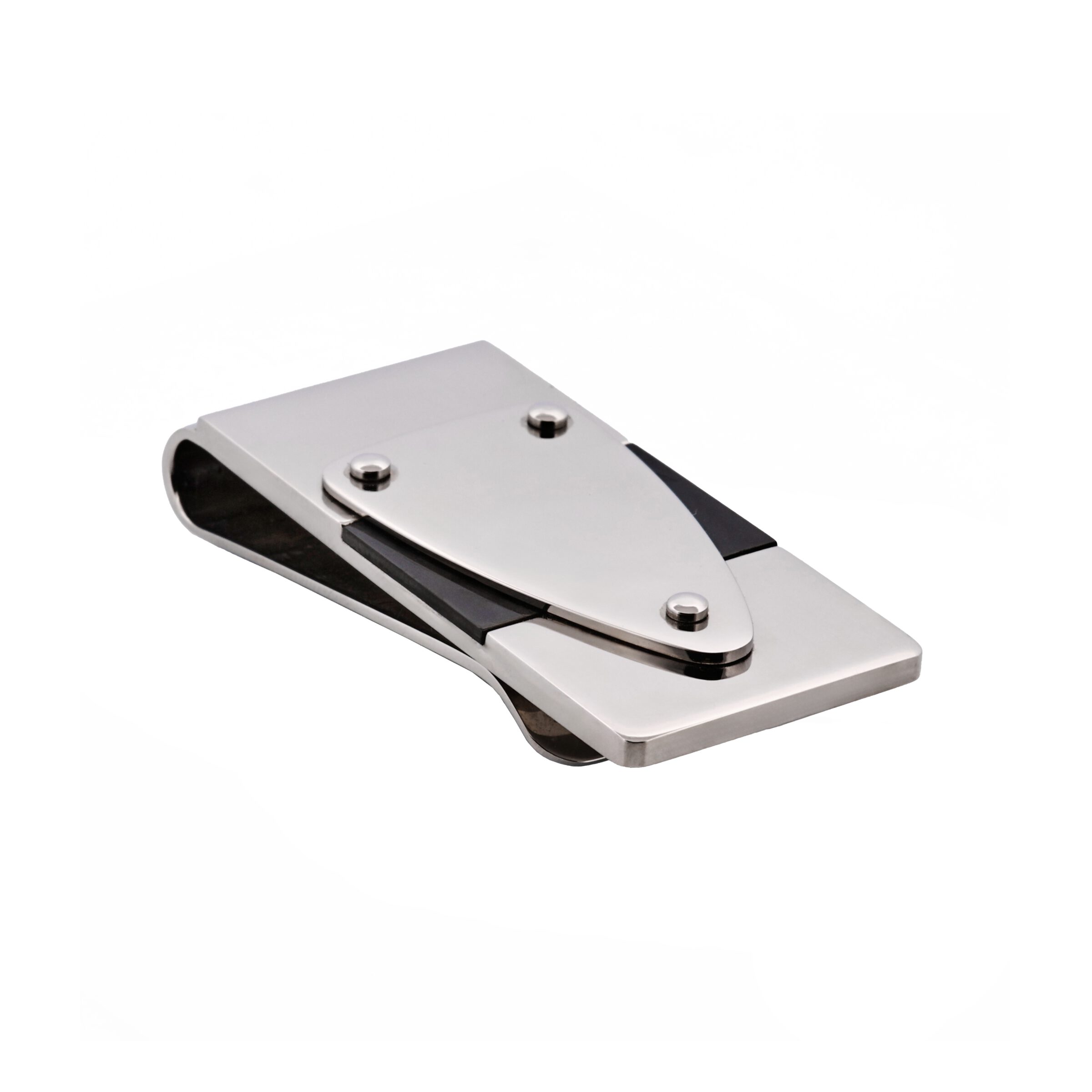 Polished Stainless Steel with Ion Plated Black Money Clip