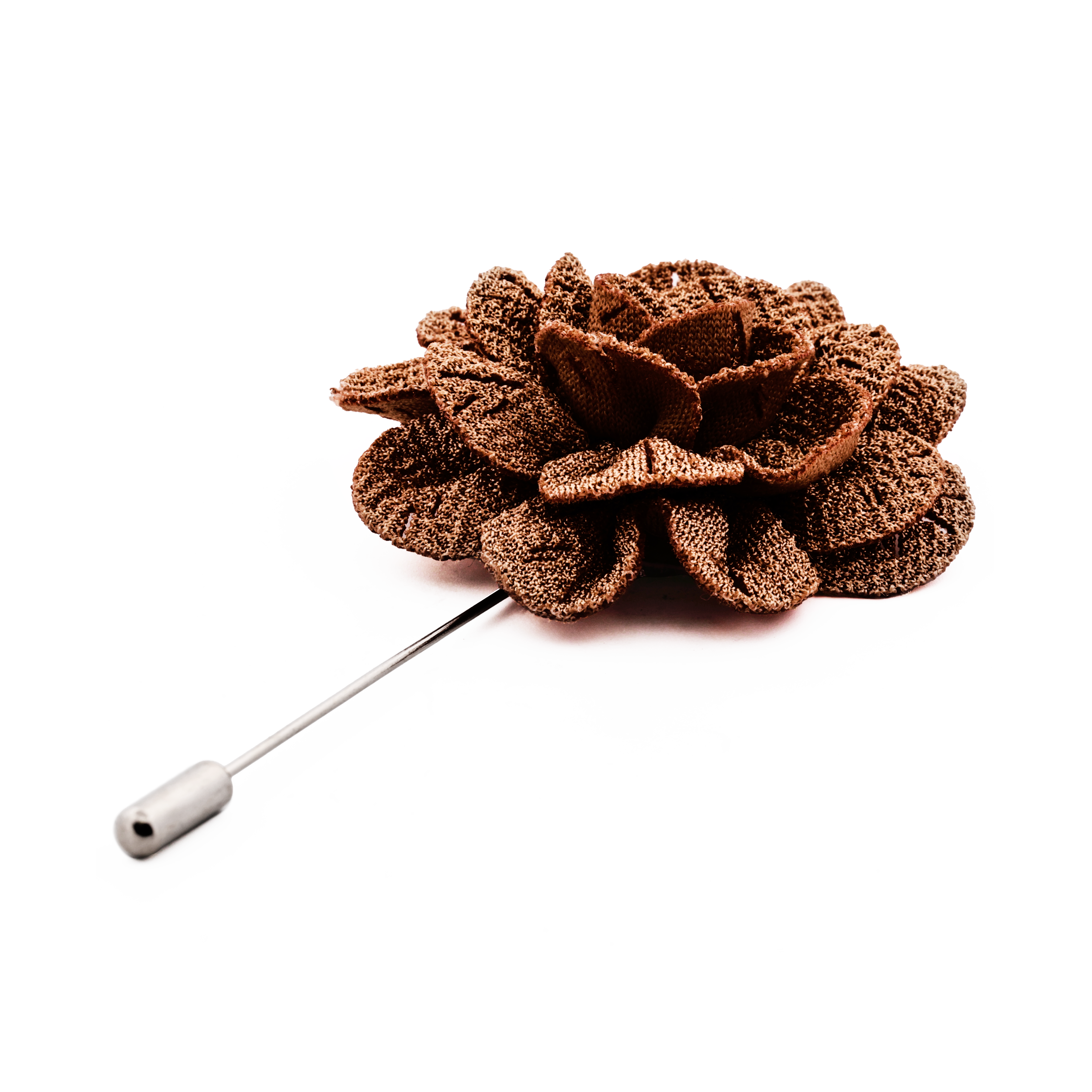 Taupe Flower Lapel Pin