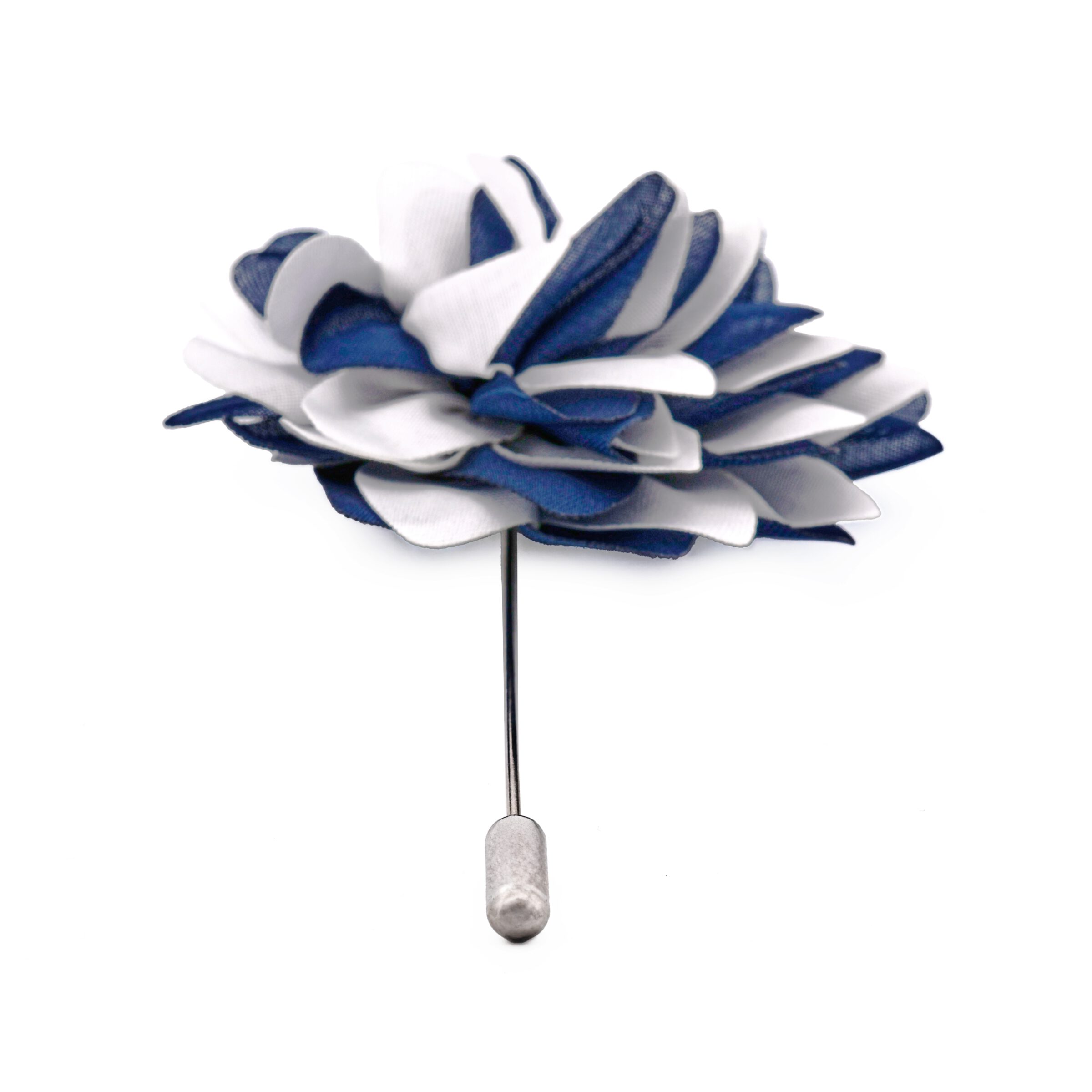 Navy/White Flower Lapel Pin