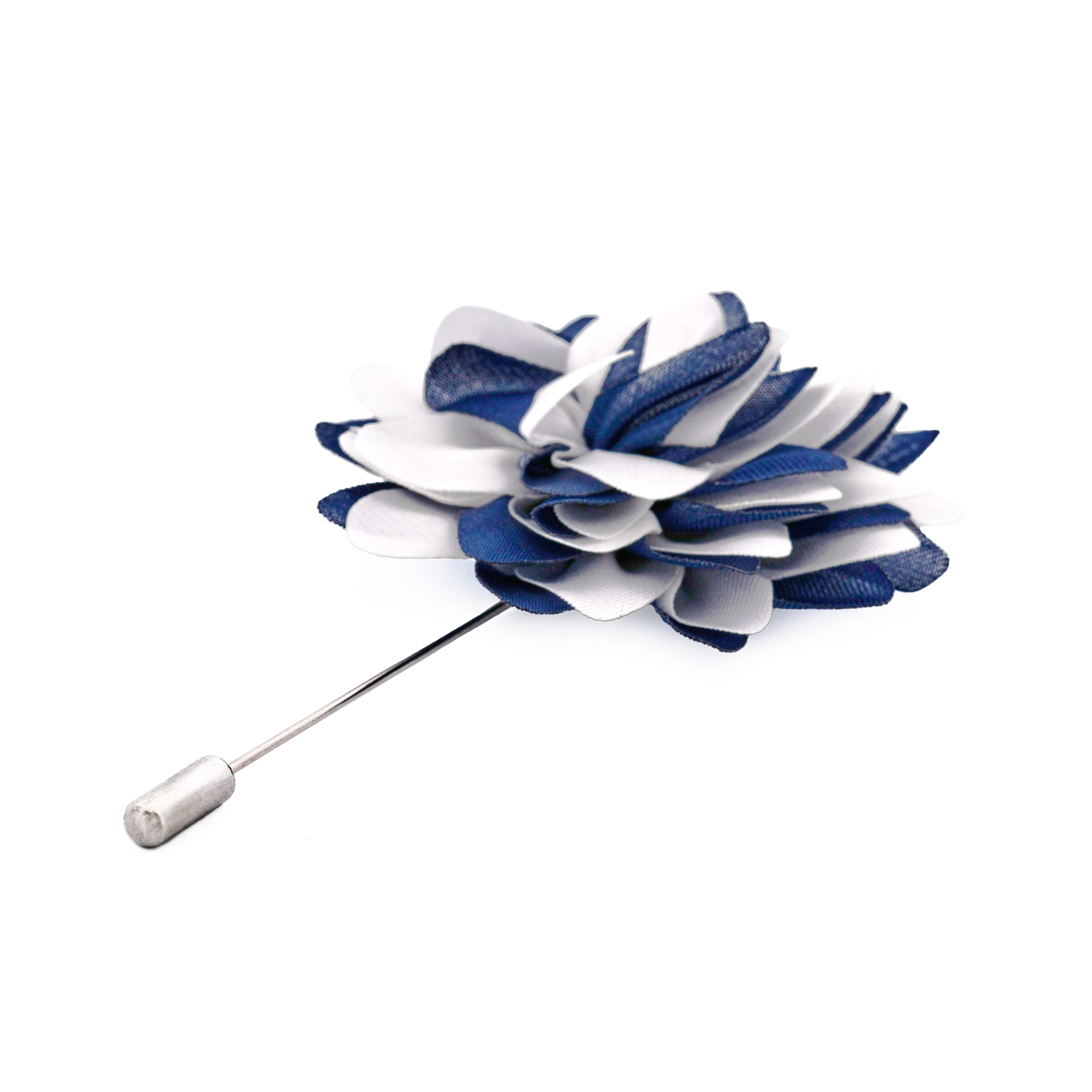 Navy/White Flower Lapel Pin