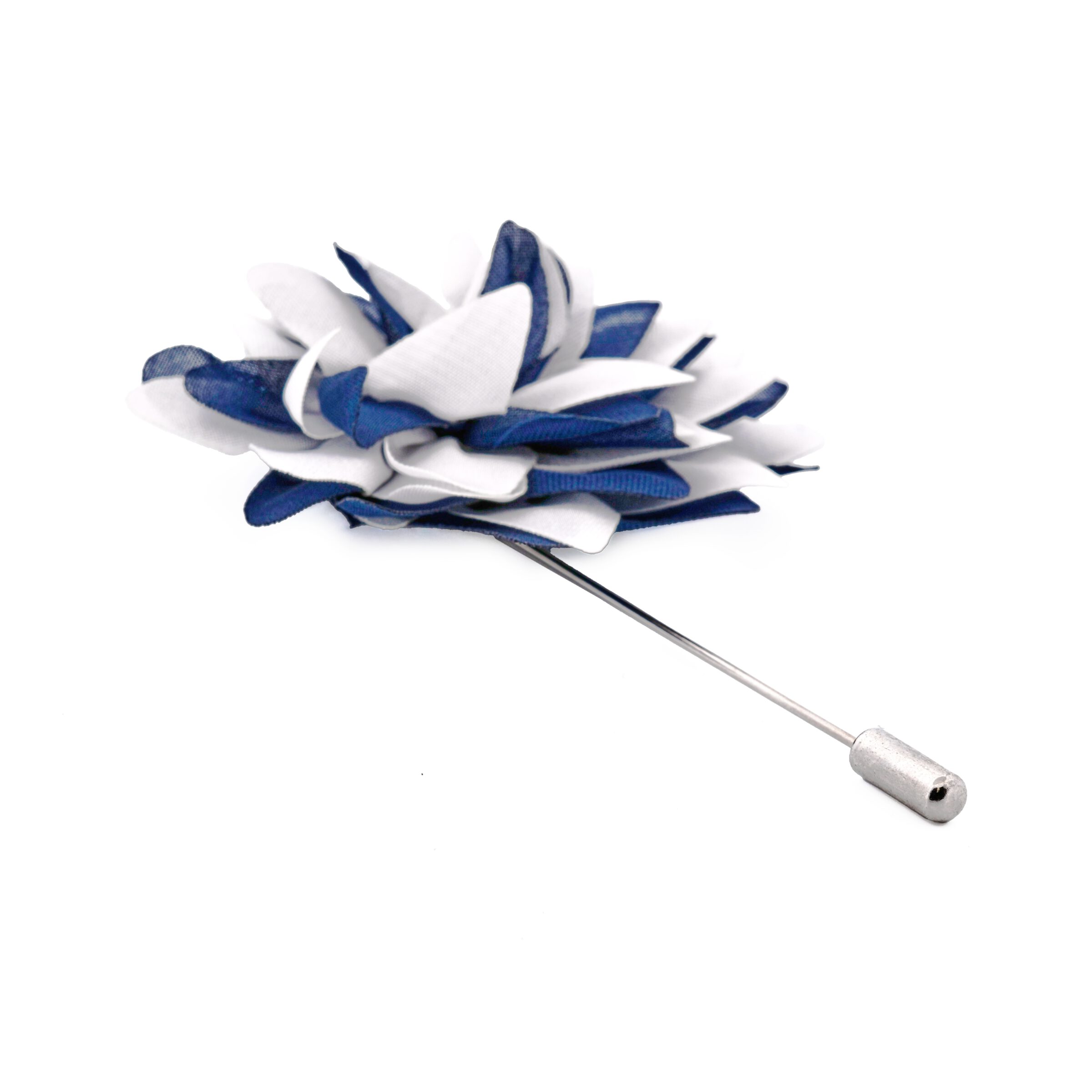 Navy/White Flower Lapel Pin