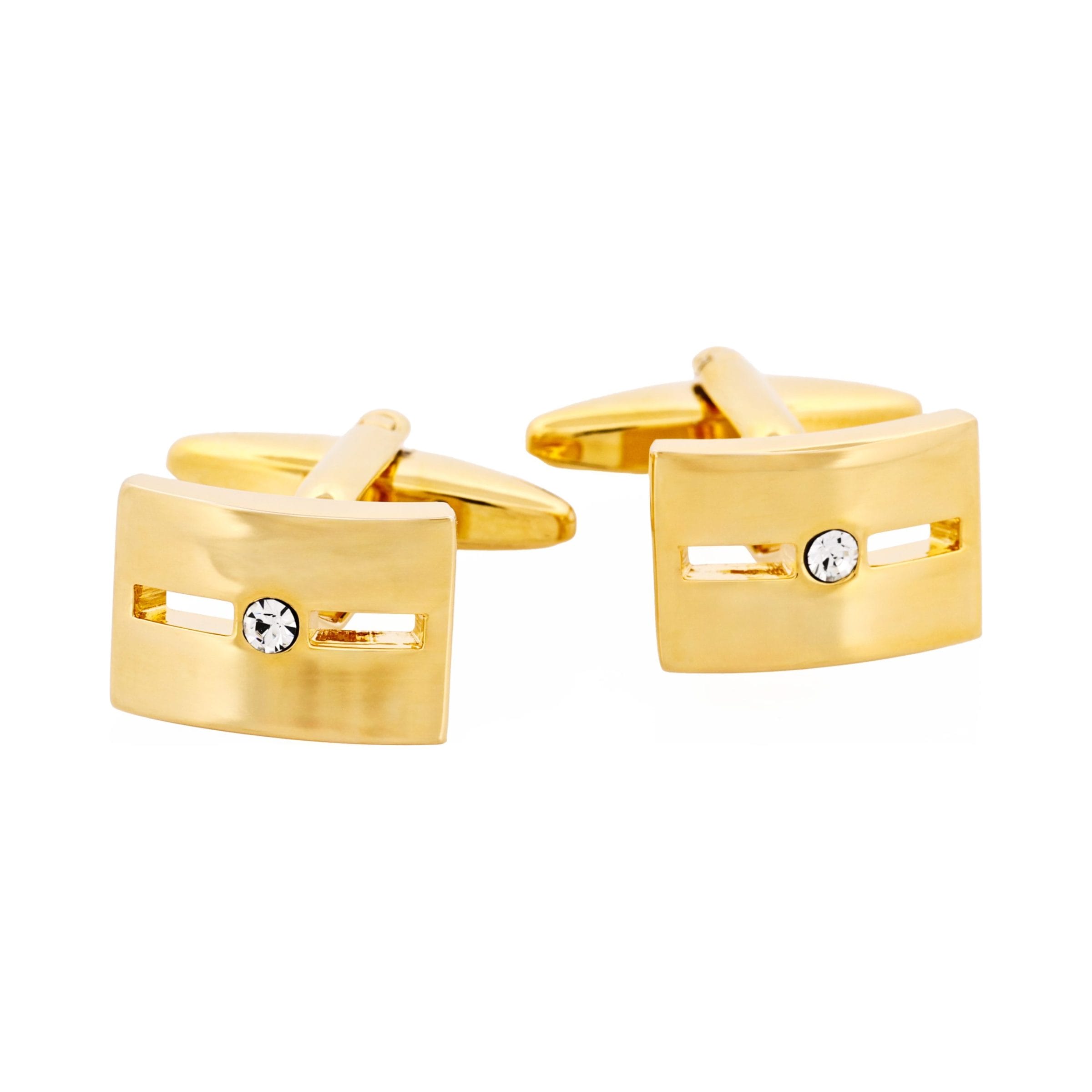 Gold Plated & Single Crystal Cufflinks