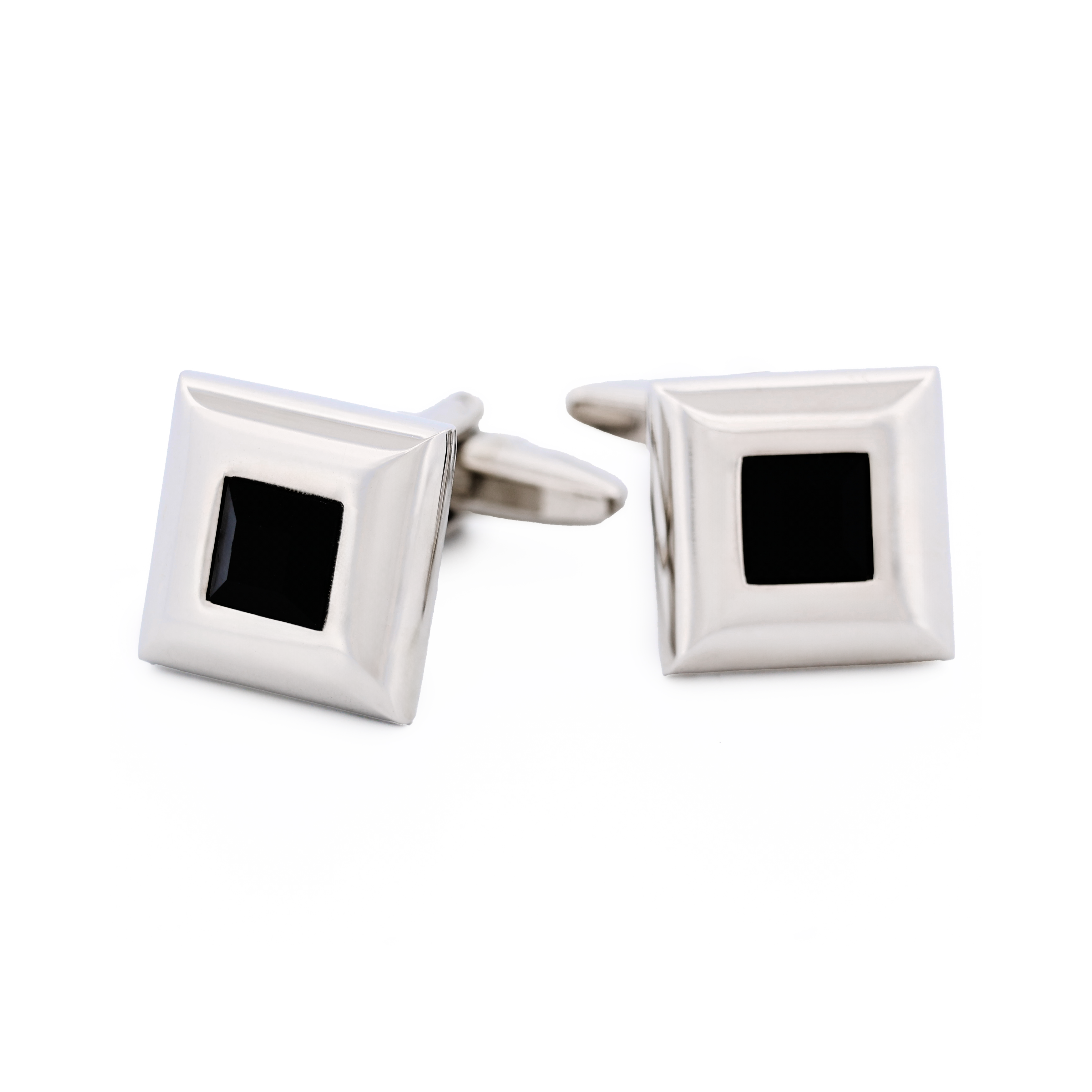 Square Jet Crystal Cufflinks
