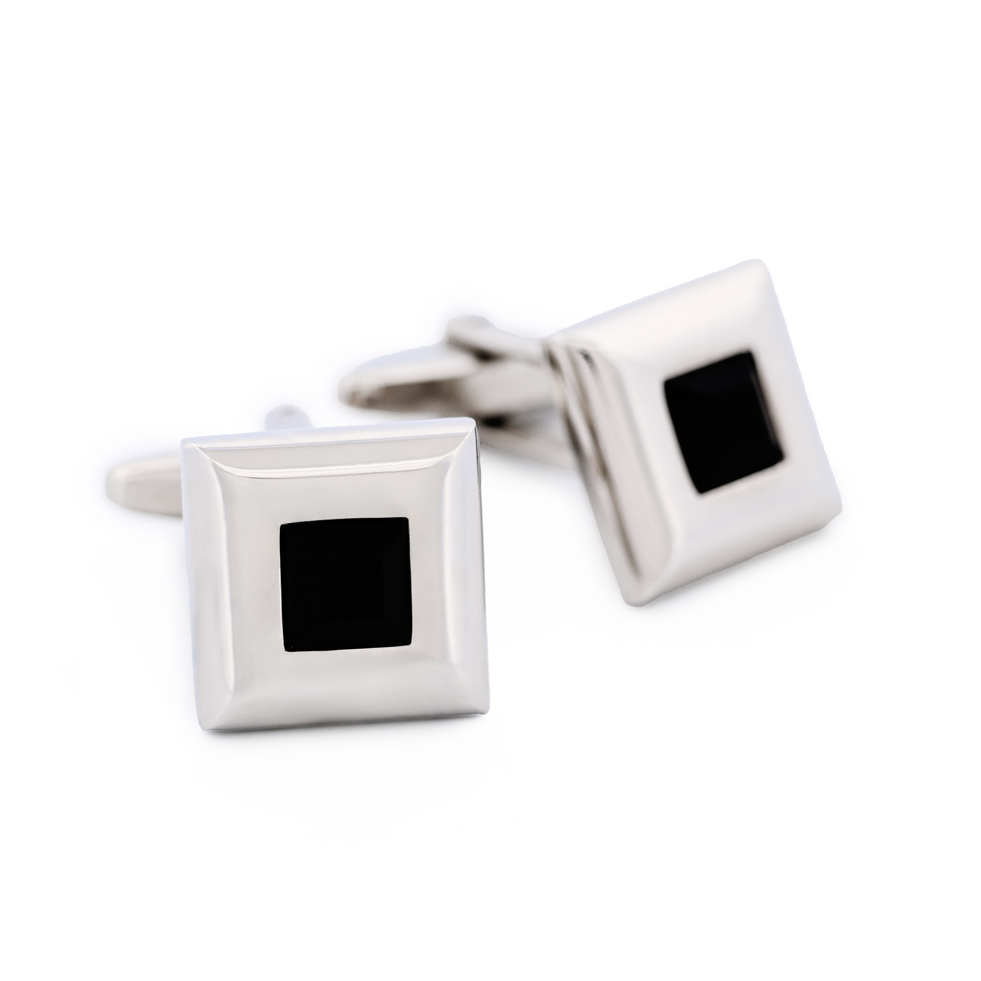 Square Jet Crystal Cufflinks