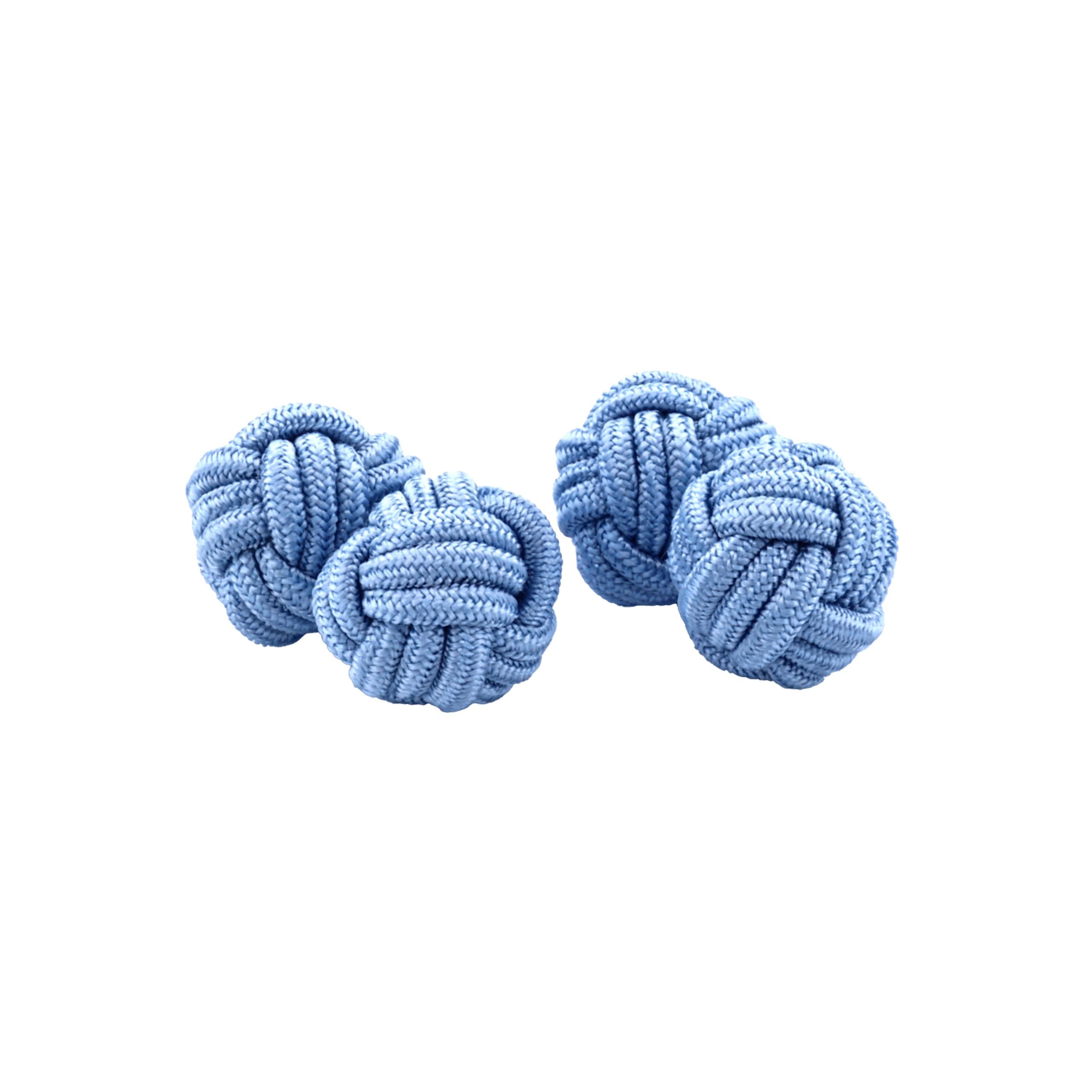 Sky Blue Silk Knot Cufflinks