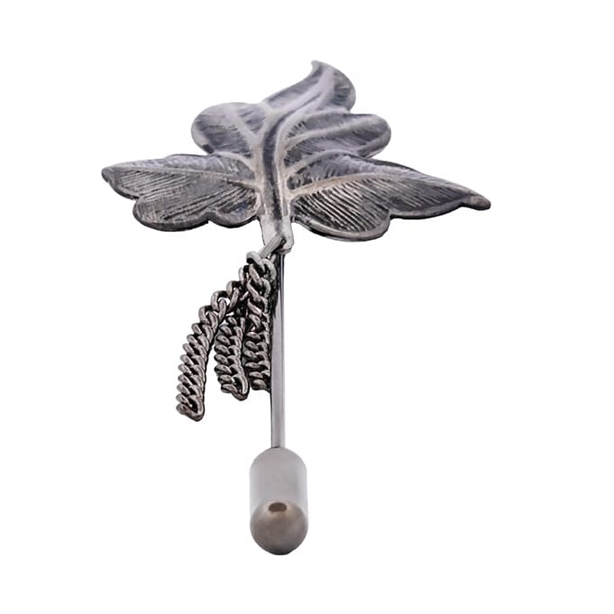 Gun Metal Leaf Lapel Pin