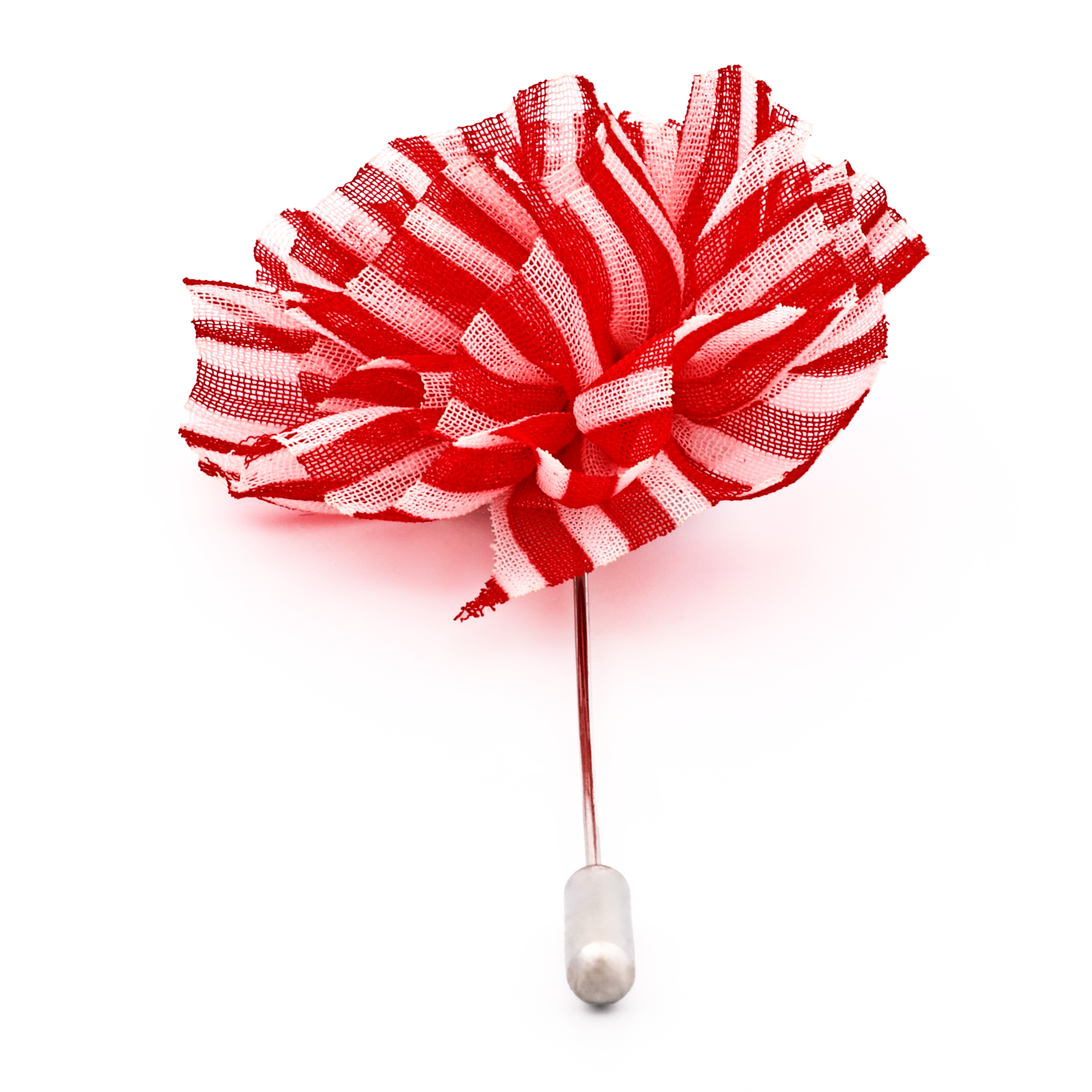 Red White Fan Flower Lapel Pin