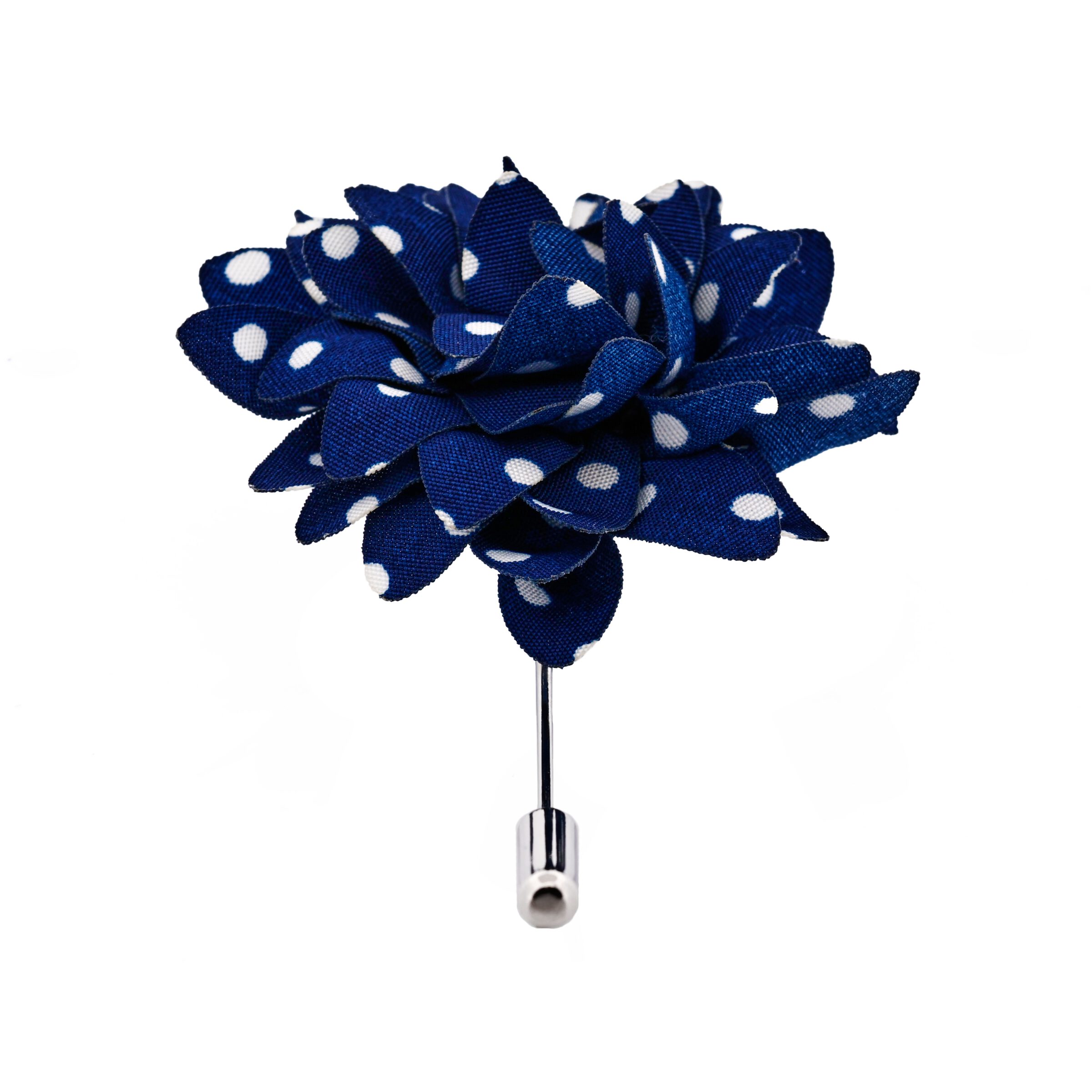Navy White Spot Floral Lapel P