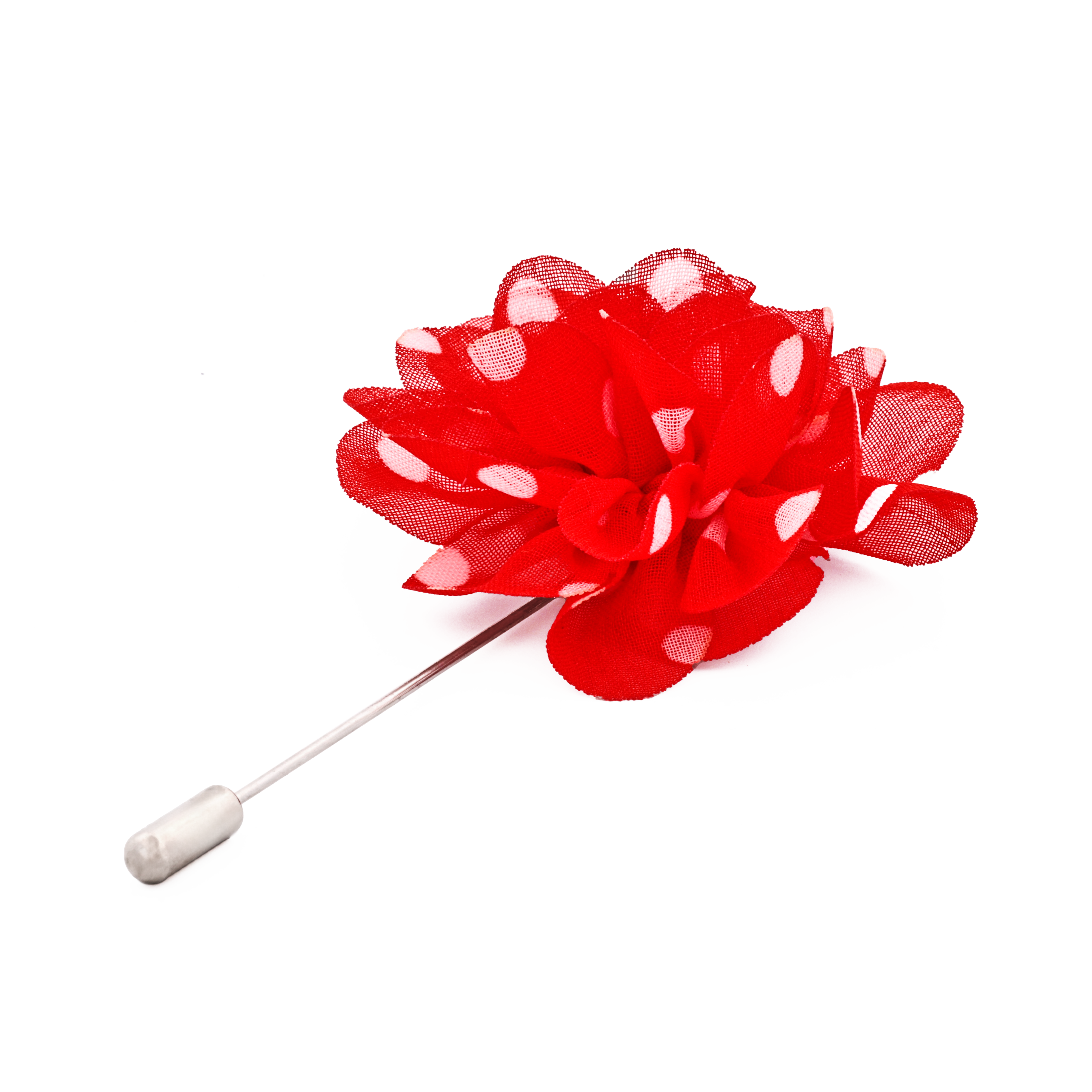 Red White Spot Flower Lapel P