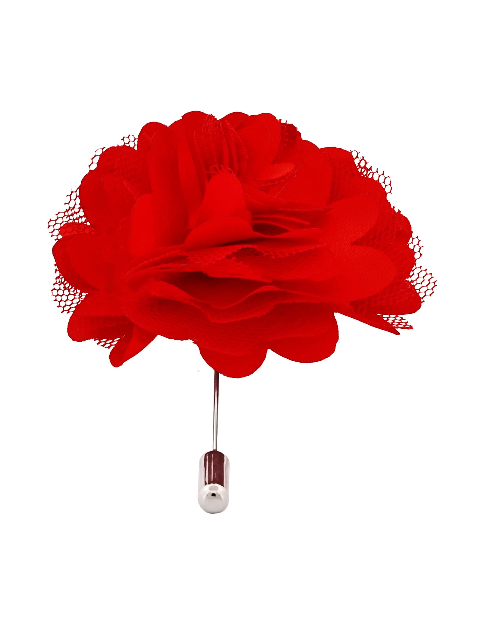 Red Flower Lapel Pin