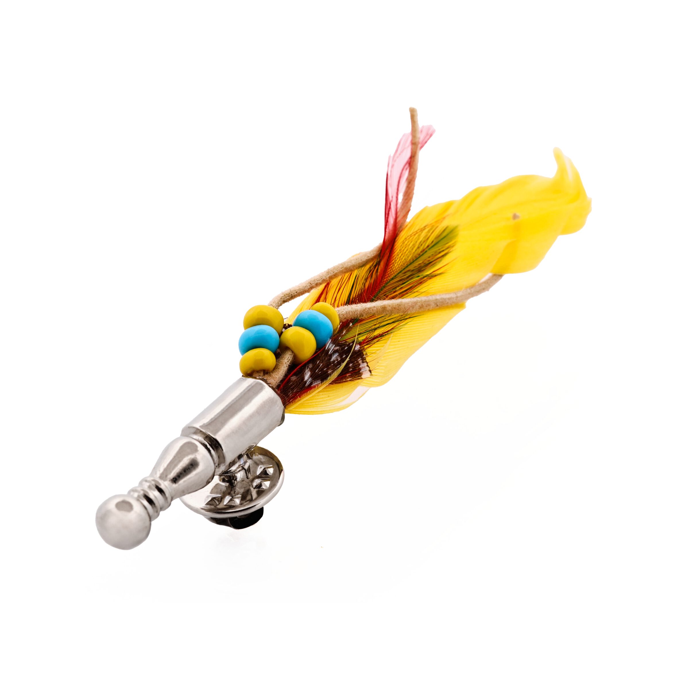 Yellow & Red Feather Lapel Pin