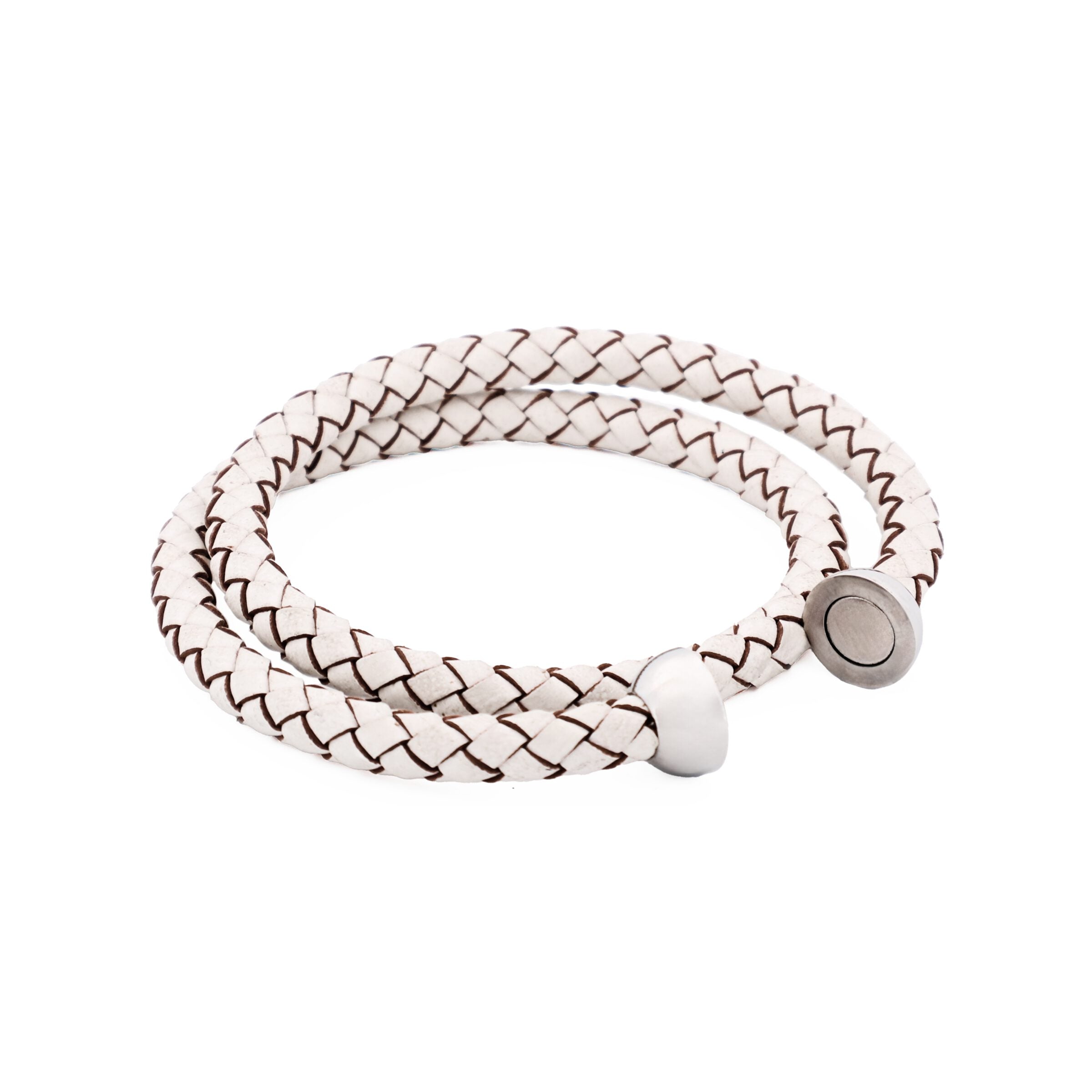 White Leather Double Bracelet