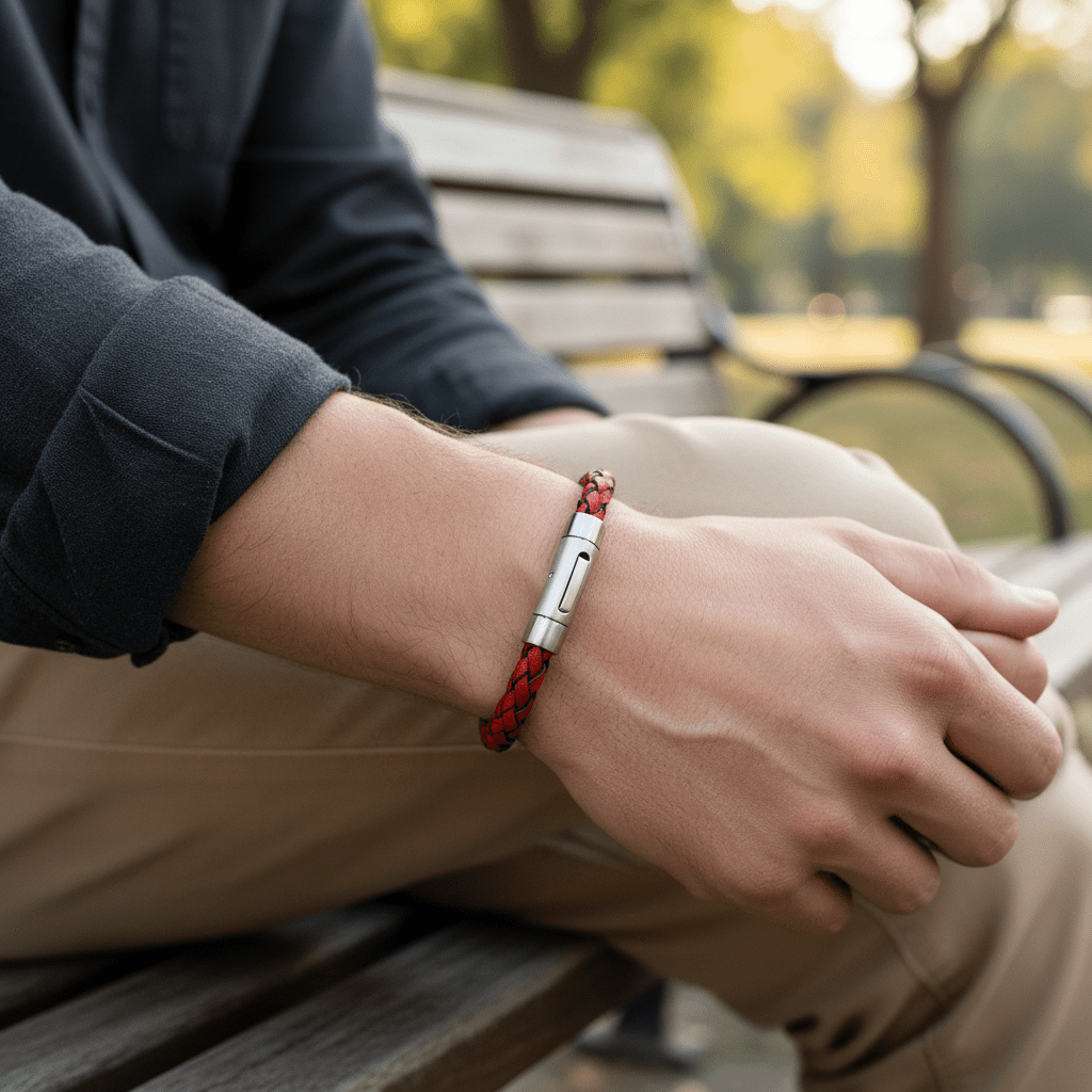 Rosso Linea Italian Leather Bracelet